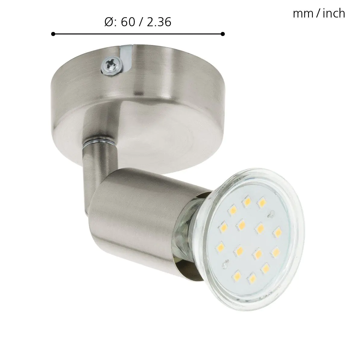 Eglo 1er LED Spot Buzz nickel-matt Ø 6 cm GU10