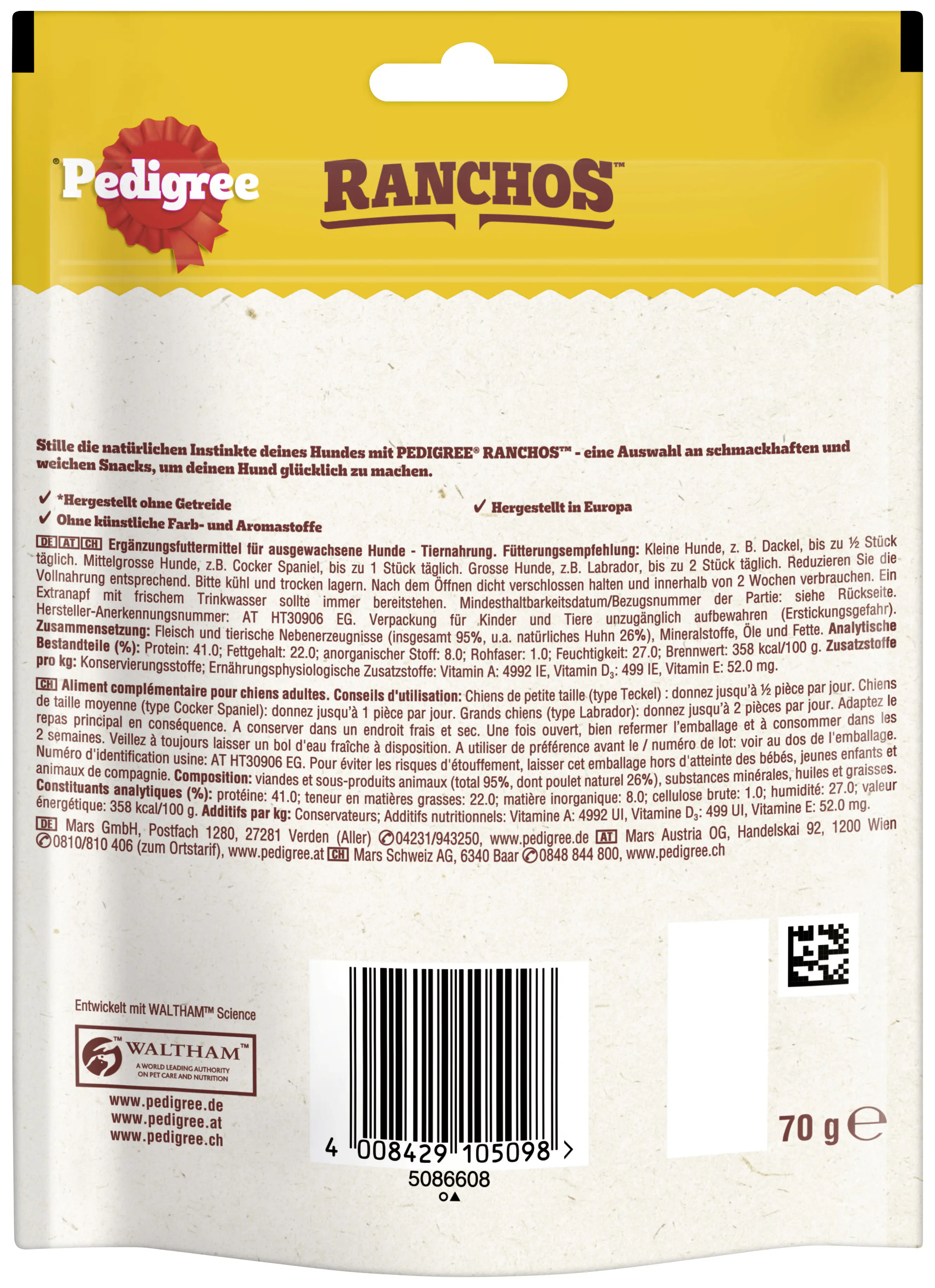 Pedigree Ranchos Hundeleckerli Jerkies mit Huhn 70 g Pedigree Ranchos Hundeleckerli Jerkies mit Huhn 70 g