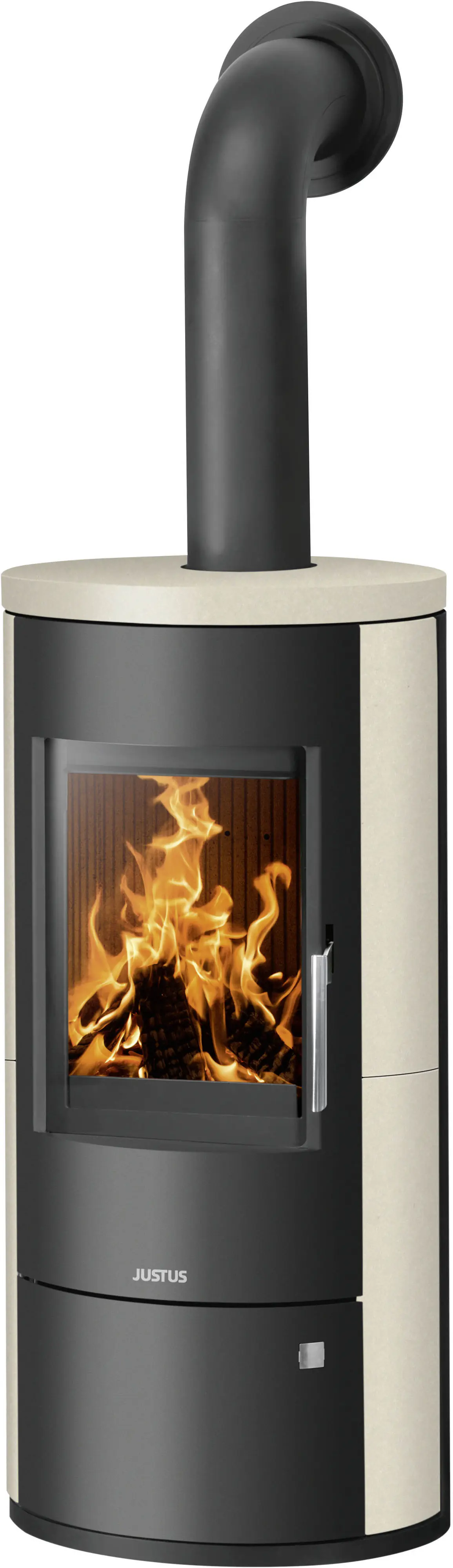 Justus Kaminofen Austin 7 Kalkstein-Cream Grundgerät schwarz 7 kW