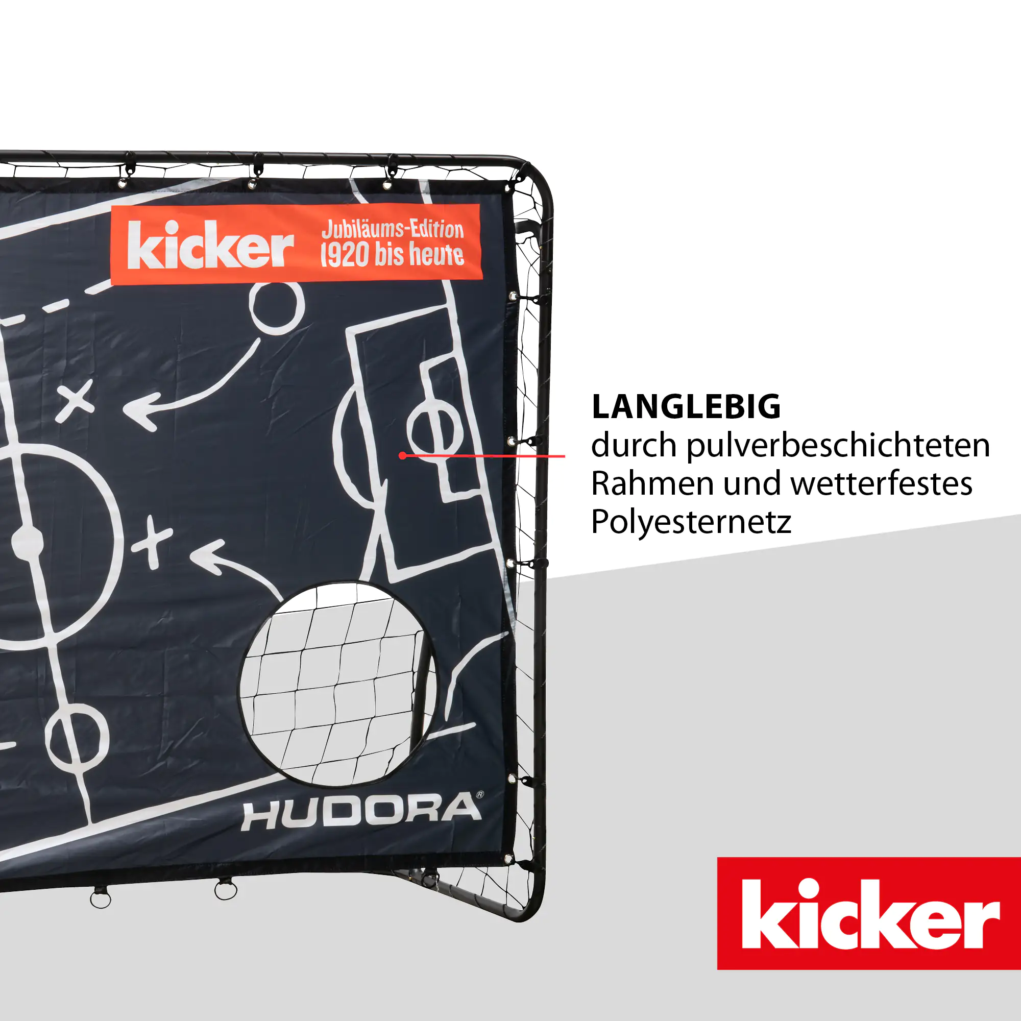 4005998853832_1 Hudora Fußballtor Trainer "Kicker Edition" mit Matchplan