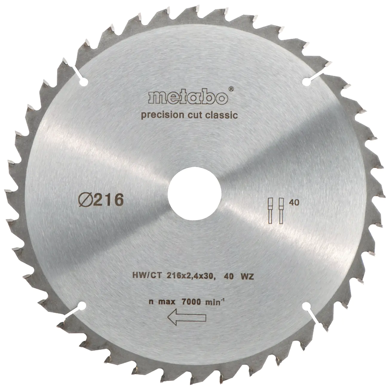 Metabo Kreissägeblatt precision cut wood classic Ø 216 mm Bohrung Ø 30 mm Metabo Kreissägeblatt precision cut wood classic Ø 216 mm Bohrung Ø 30 mm