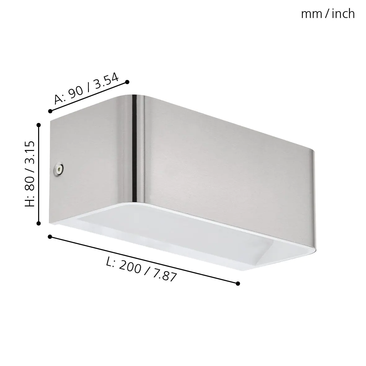 Eglo LED Wandleuchte Sania 4 nickel-matt 20 x 8 cm Up & Down warmweiß Eglo LED Wandleuchte Sania 4 nickel-matt 20 x 8 cm Up & Down warmweiß