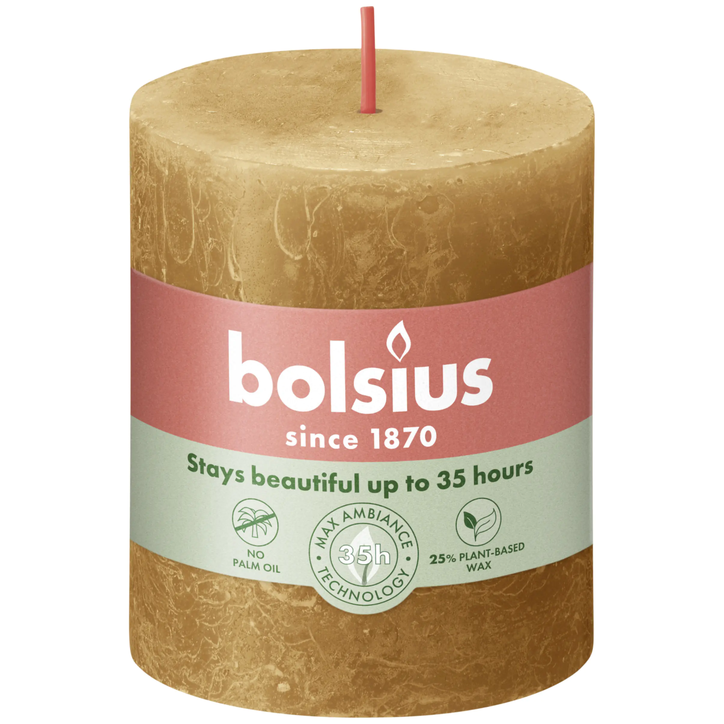 Bolsius Rustik Stumpenkerze 80/68 mm Gewürzbraun