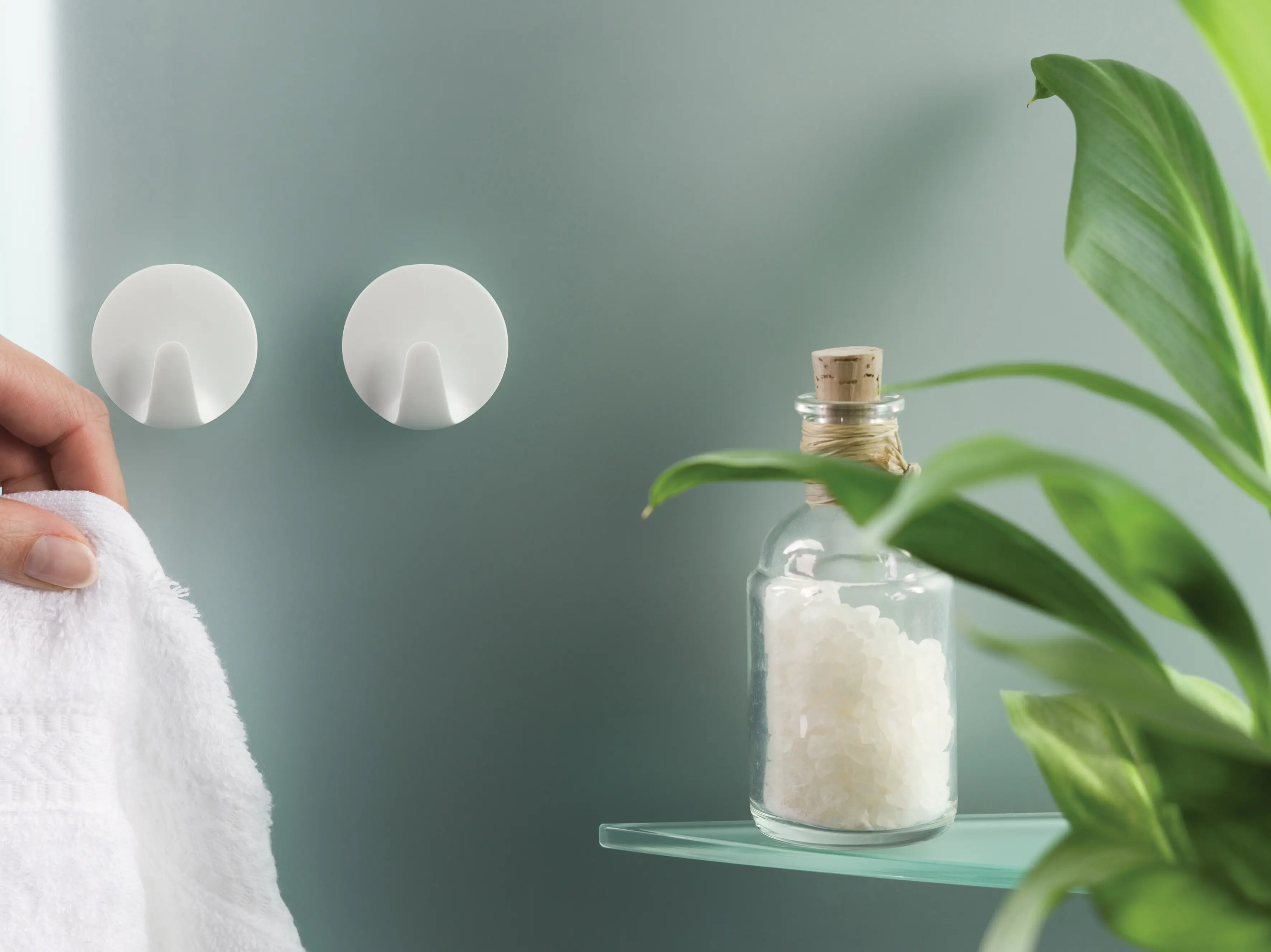 tesa Haken Powerstrip Small Kunststoff, weiß, 3er-Set, rund