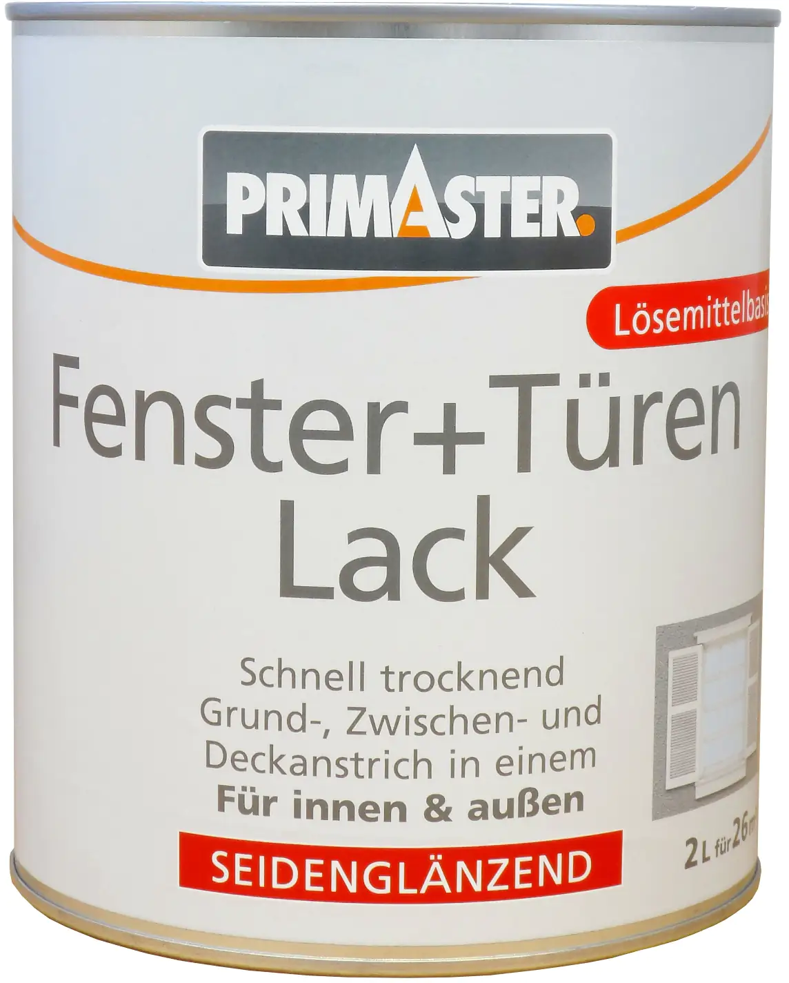 Primaster Fenster und Türenlack 2 L weiß seidenglänzend