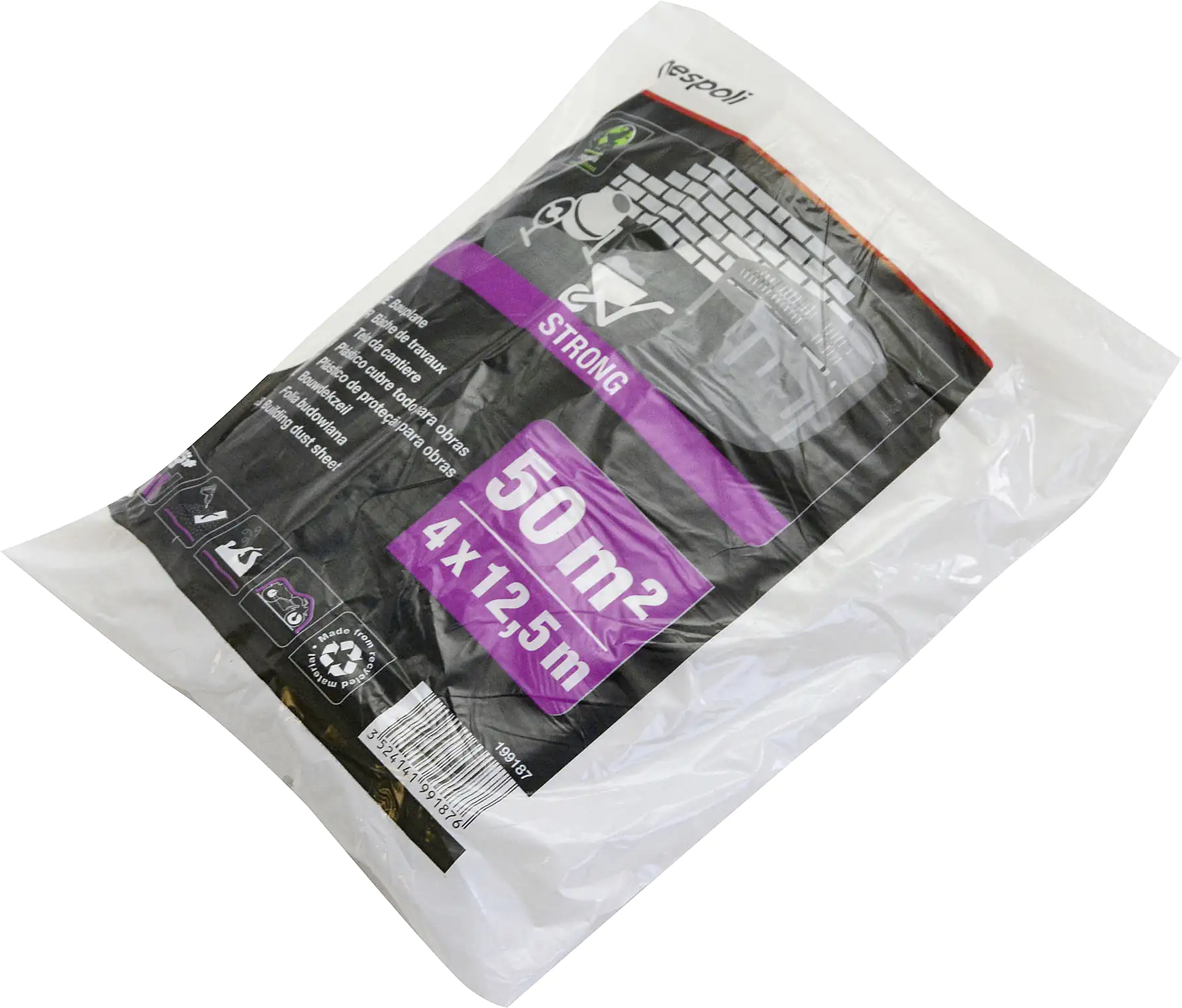 Nespoli Abdeckfolie Strong 4 x 12,5 m = 50 m² transparent