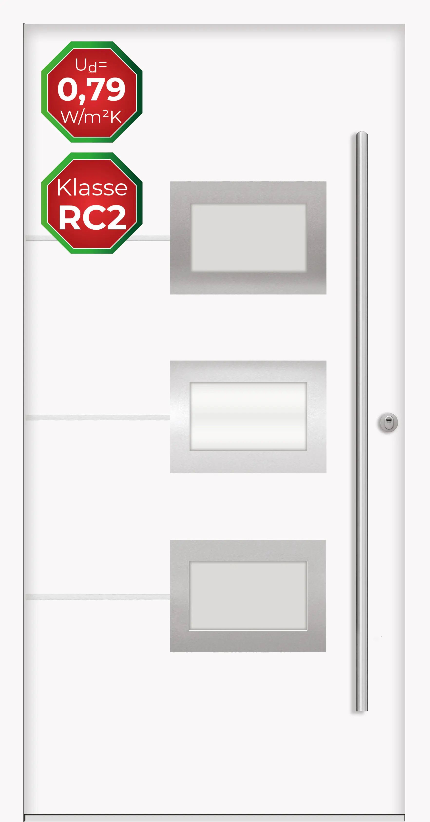 Splendoor Haustür Passivedoor Premium B03 RC2 Weiß DIN Rechts 100 x 210 cm