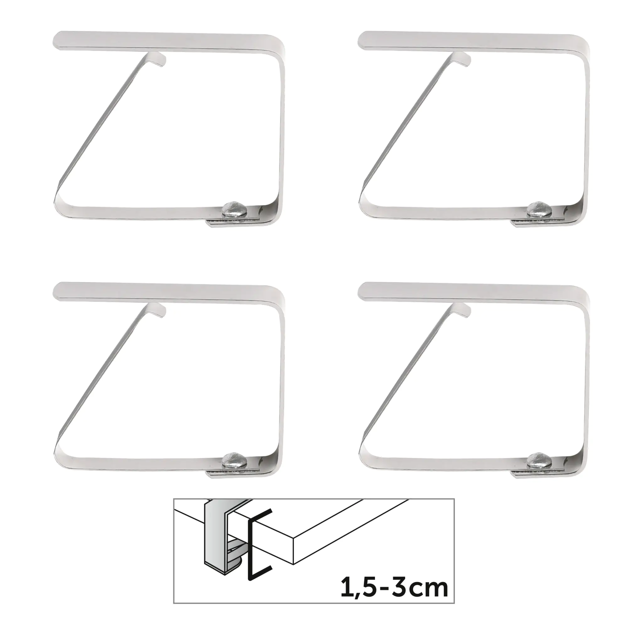 Venilia Tischtuchklammer Inox silber 4 Stück
