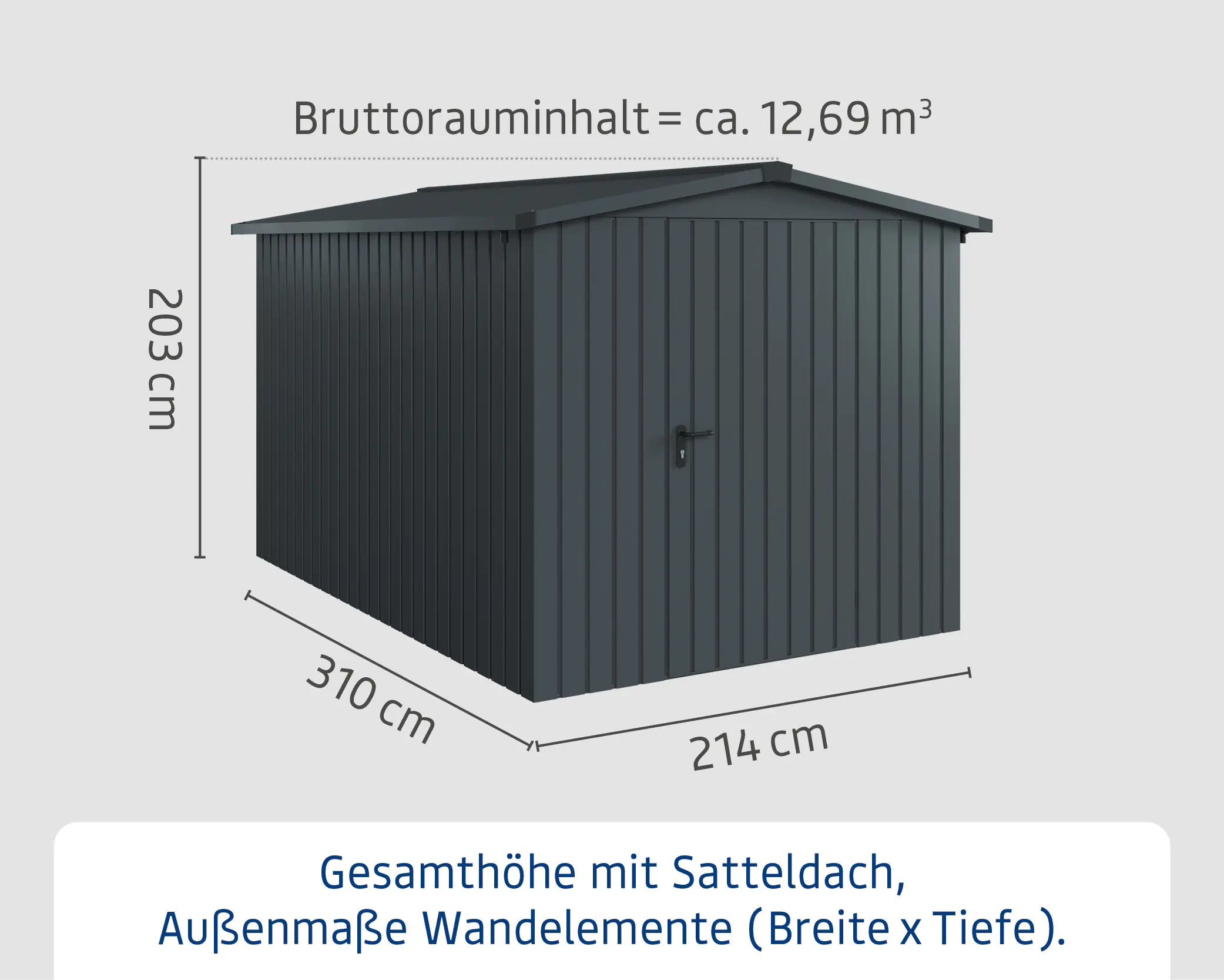 EcoStar Metallgerätehaus Euroline ESD7 anthrazit 214 x 310 cm 1-flg. EcoStar Metallgerätehaus Euroline ESD7 anthrazit 214 x 310 cm 1-flg.