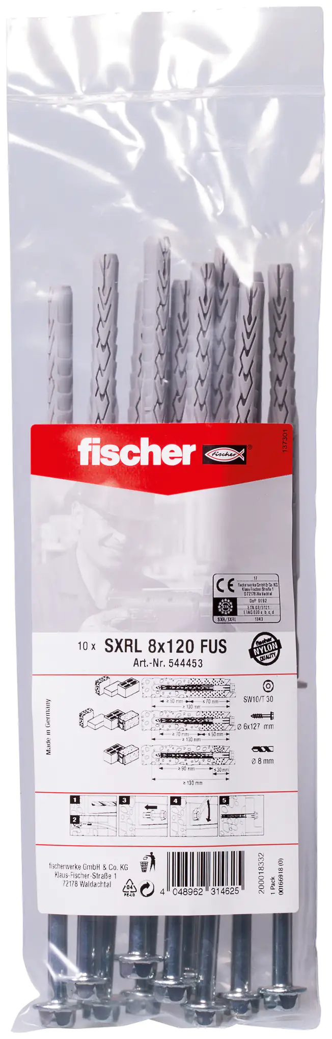 Fischer Langschaftdübel 8.0 x 120 mm - 10 Stück Fischer Langschaftdübel 8.0 x 120 mm - 10 Stück