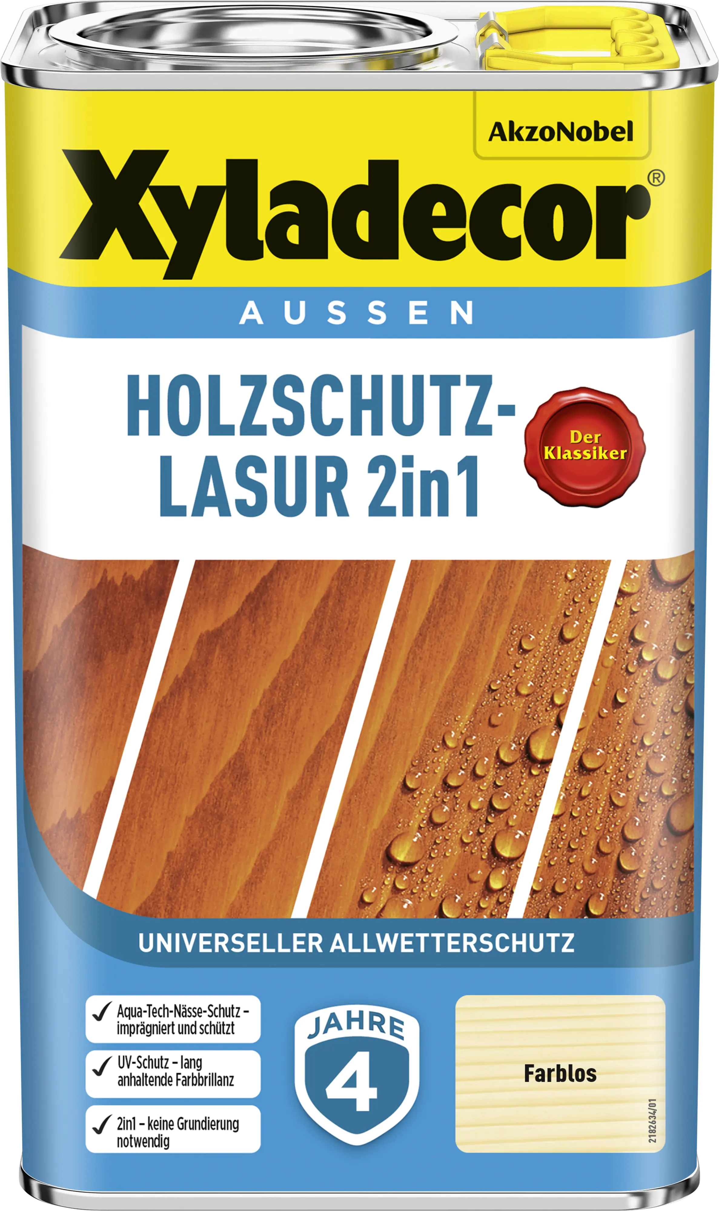 Xyladecor Holzschutzlasur 2,5 L farblos 2in1