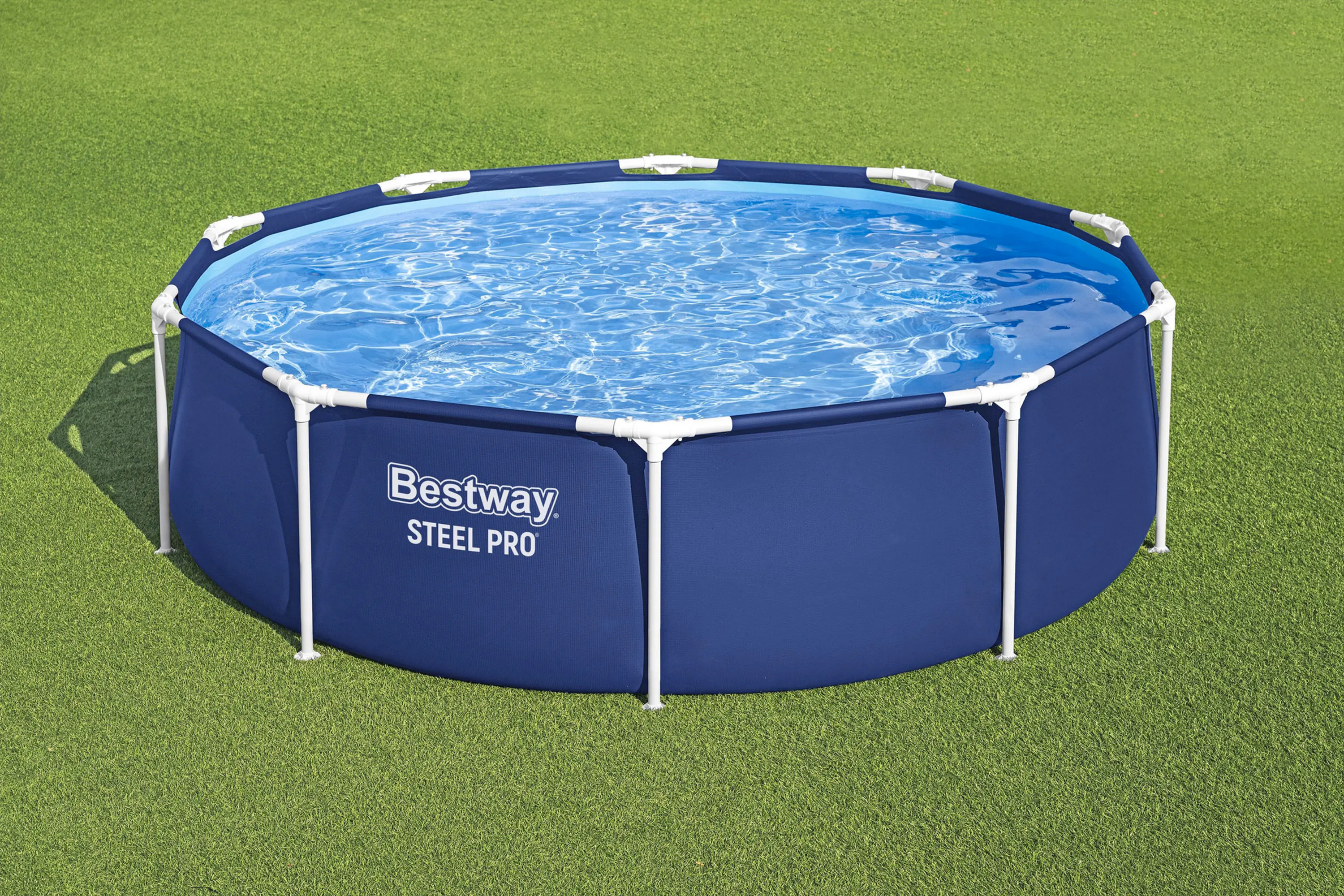 Bestway Steel Pro Frame Pool Komplett-Set rund Ø 305 x 76 cm dunkelblau