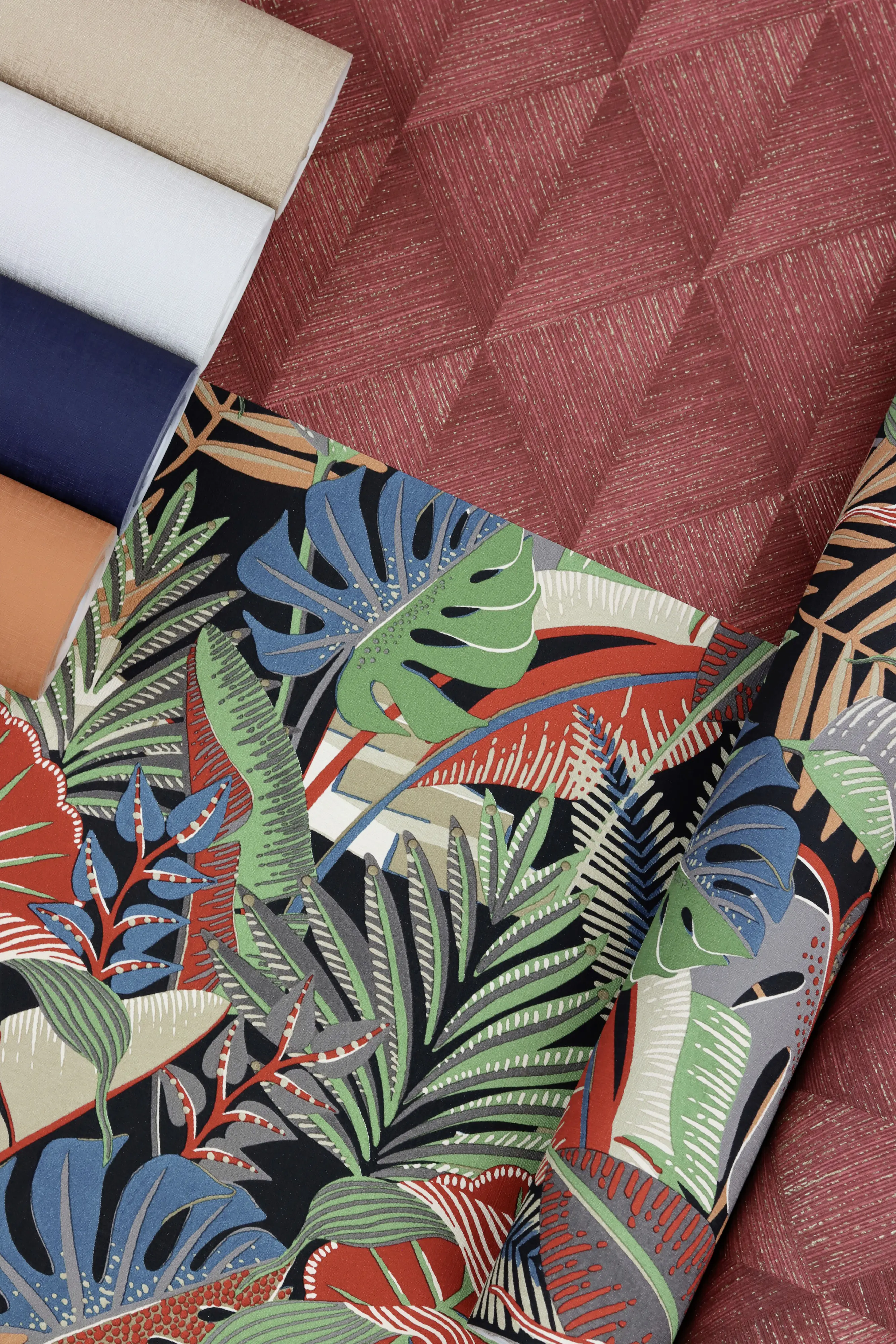 Rasch Vliestapete 687576 Tropical house uni orange, 10,05 x 053 m