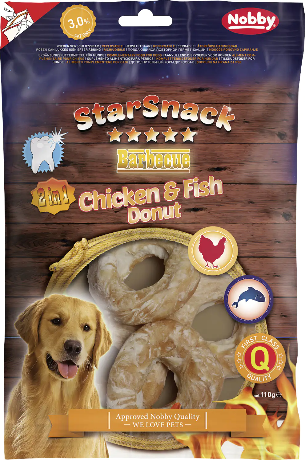 Nobby StarSnack Barbecue Chicken & Fish Donut 4 Stück