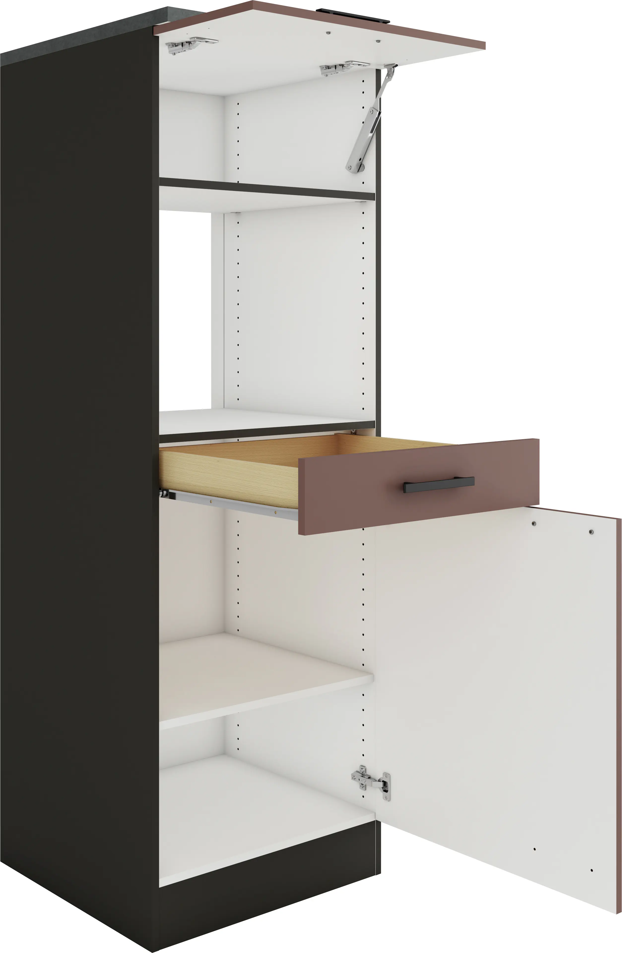 Optifit Midischrank Nizza 407 rostrot/anthrazit matt 60 cm