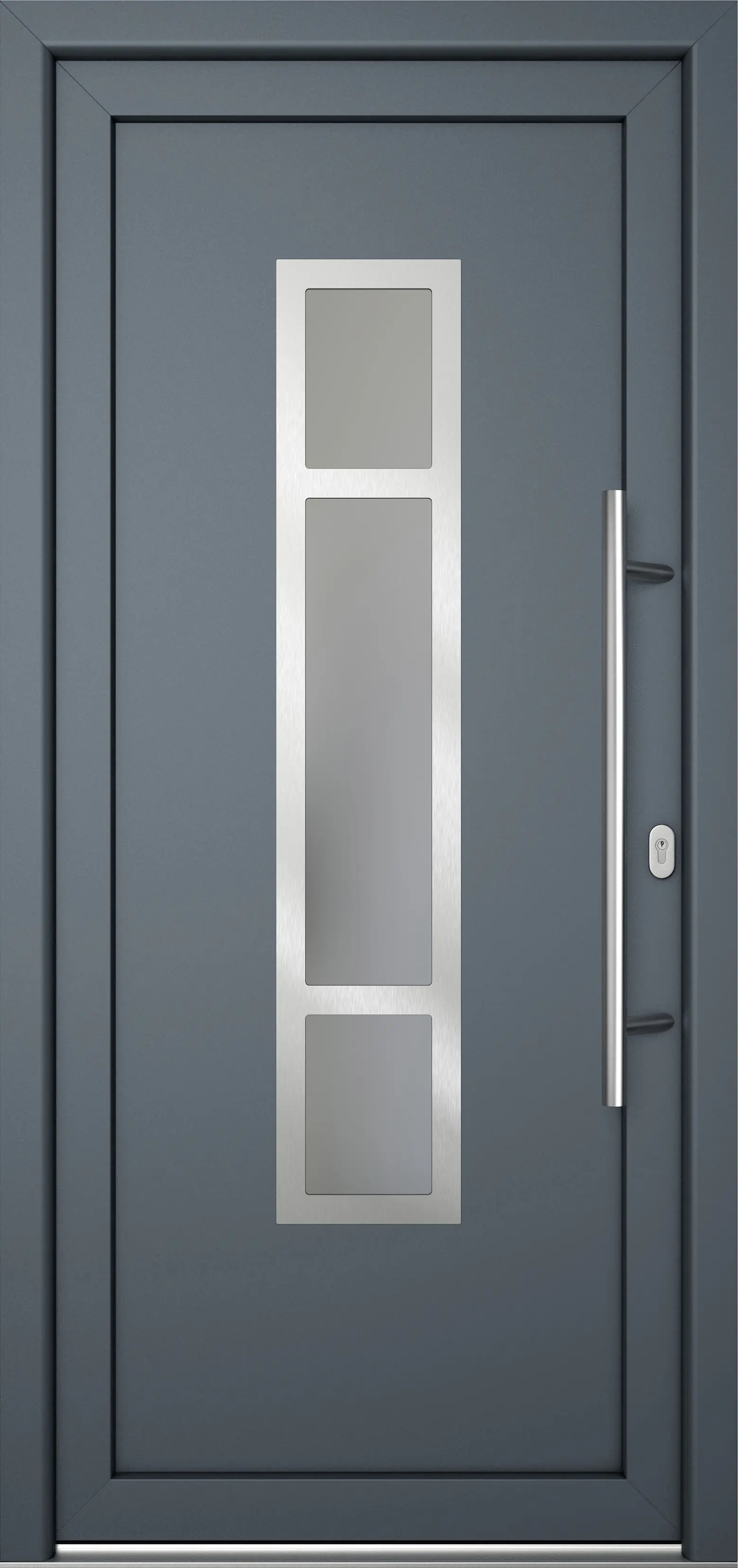Meeth Haustür Signum Pro PVC Modell 87 108 x 200 cm DIN Rechts weiß/titan