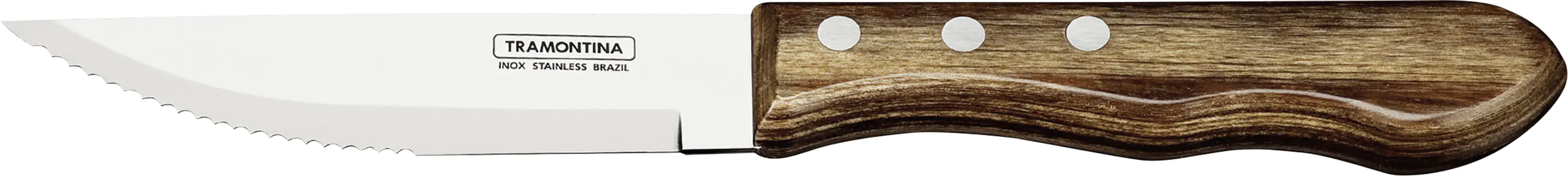 Tramontina Jumbo Steakmesser 25,5 cm Edelstahl mit Holzgriff