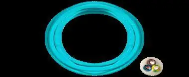 Textilkabel glatt 3 x 0,75 - 1 Meter, neonblau