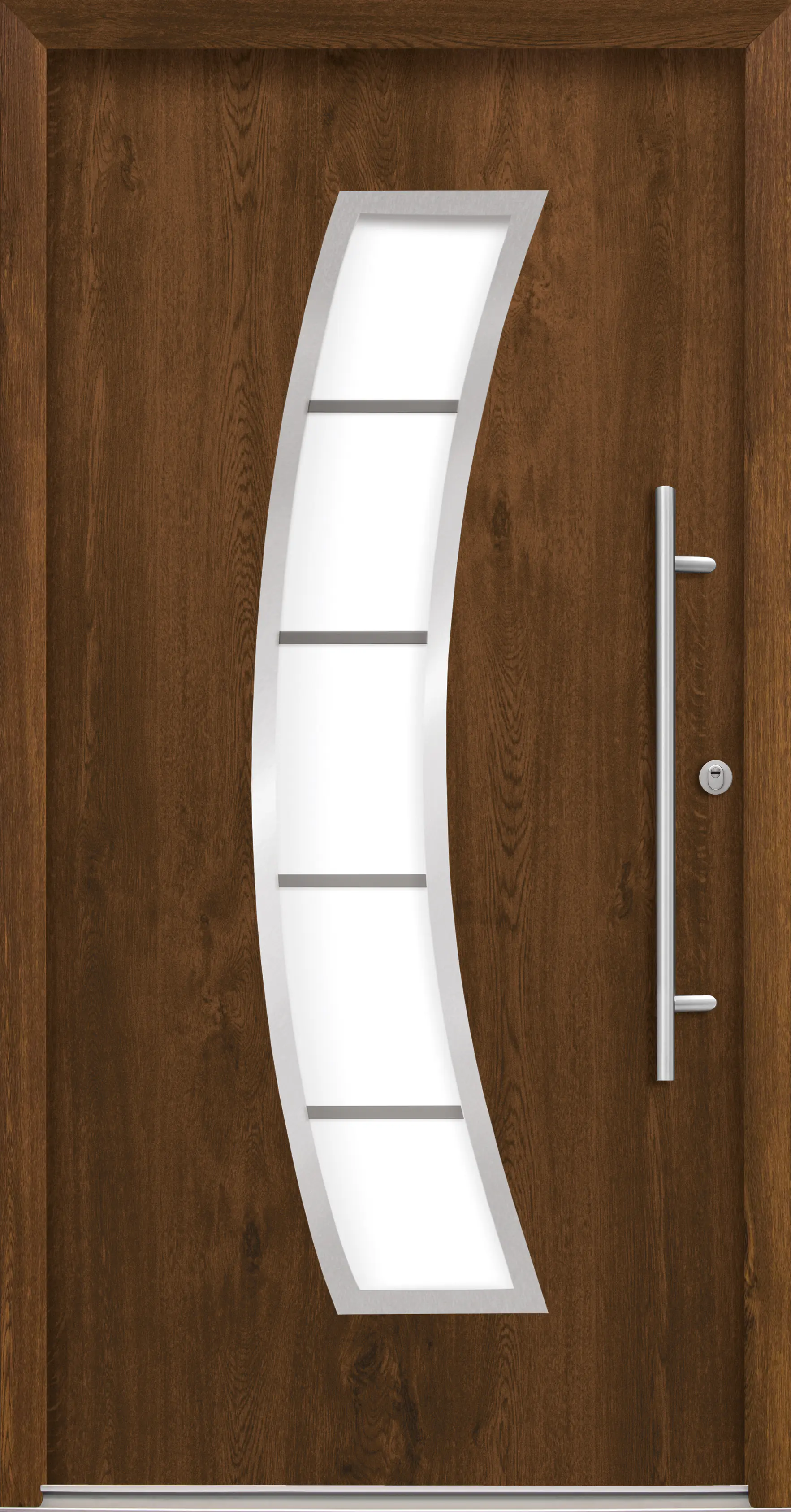 Splendoor Haustür Passivedoor Premium P14 RC2 Nussbaum DIN Rechts 100 x 210 cm