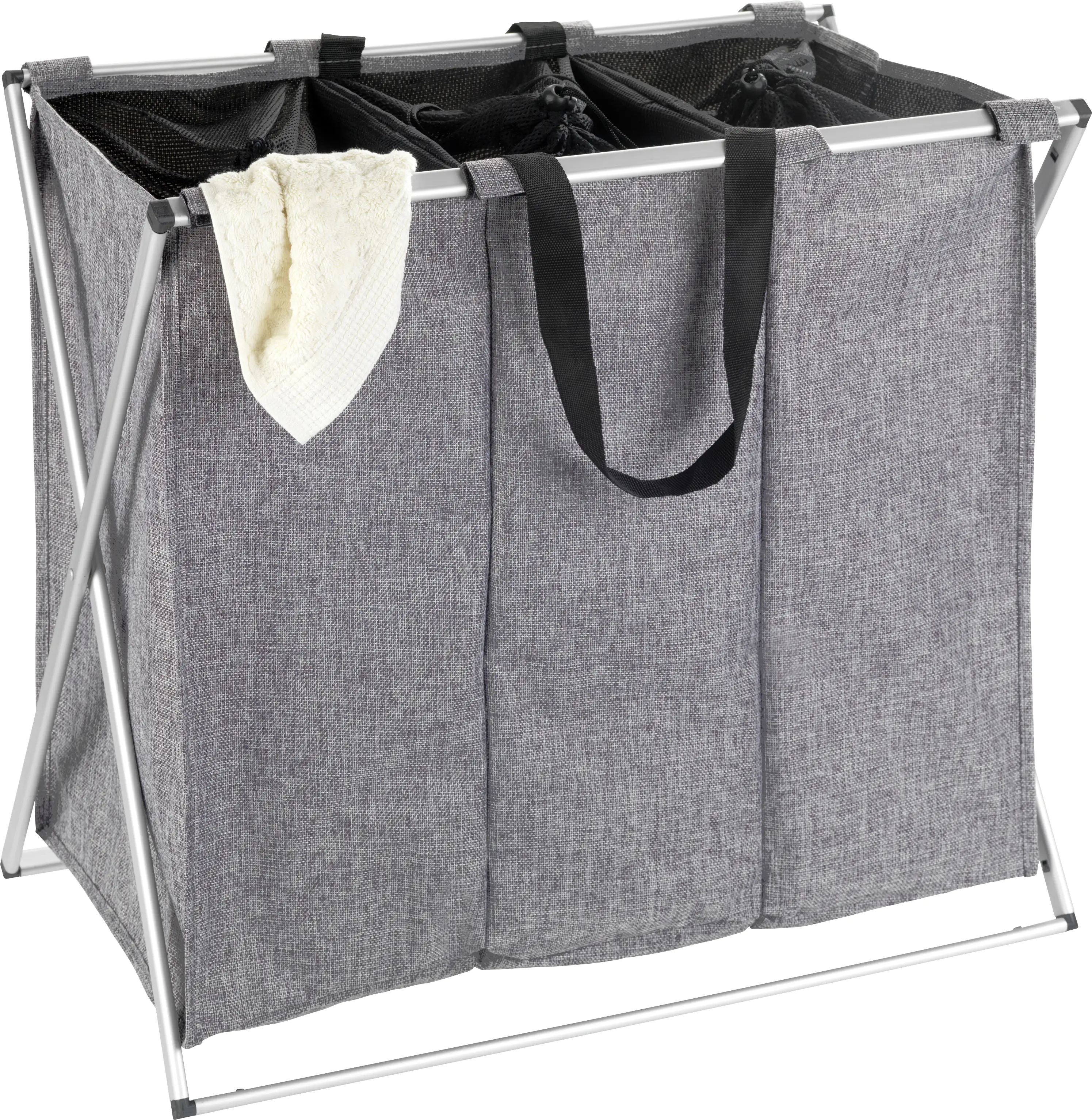 Wenko Wäschesammler Trio Grau 130 l, grau
