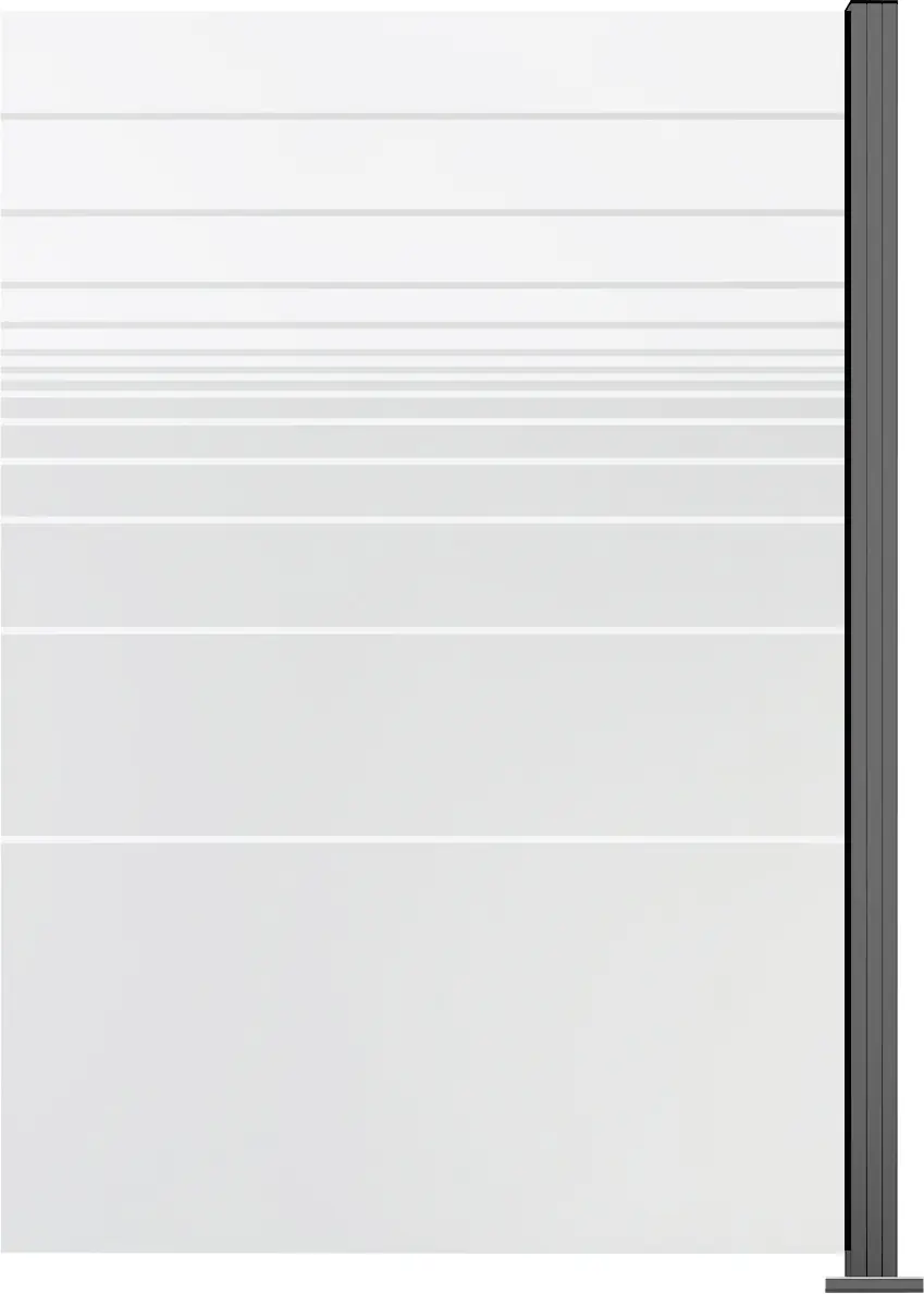 Ambiente Glaszaun Erweiterungsset Klarglas mit Siebdruck 187 x 124,2 cm grau