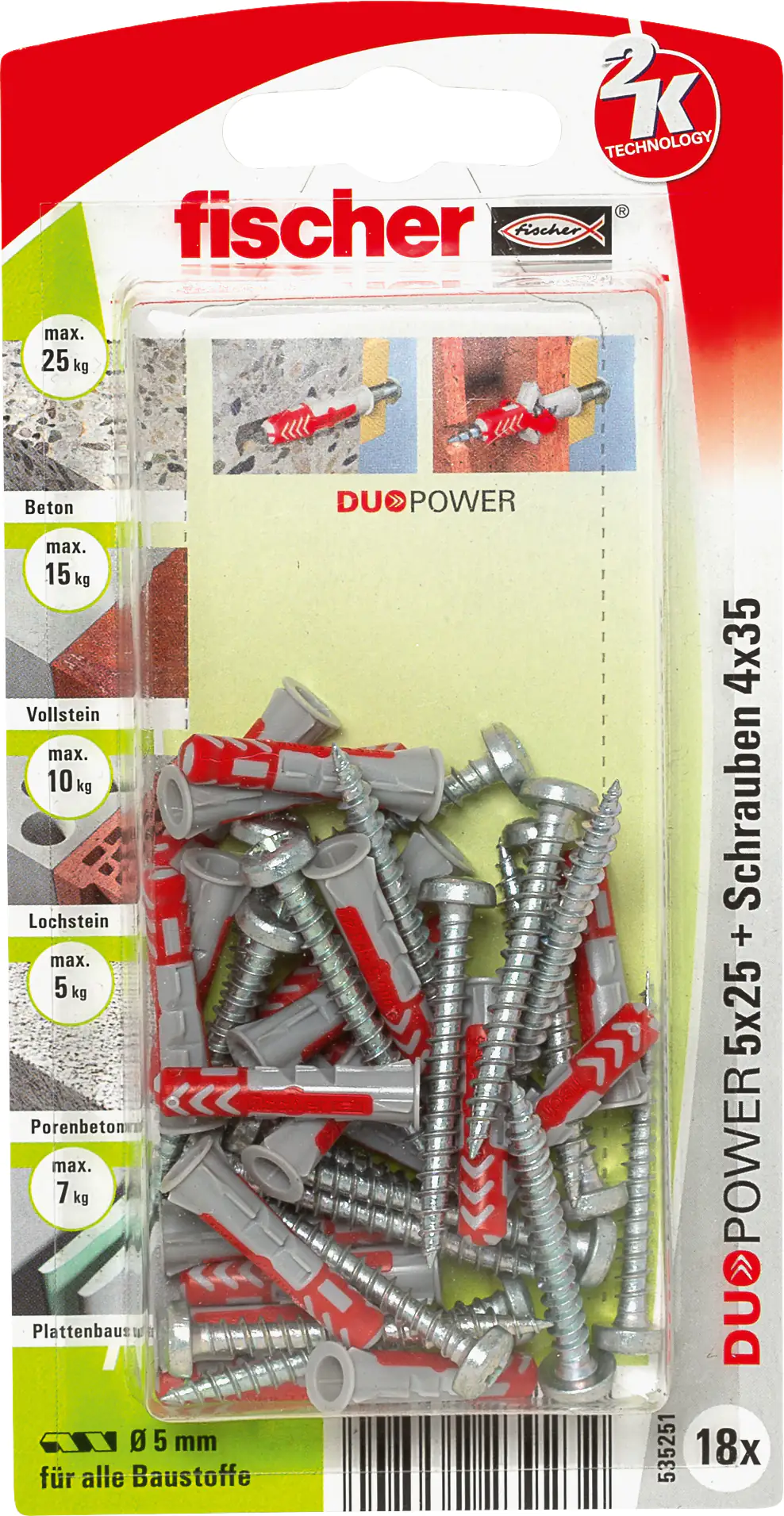Fischer Dübel-Set Duopower 6.0 x 30 mm - 12 Stück Fischer Dübel-Set Duopower 6.0 x 30 mm - 12 Stück