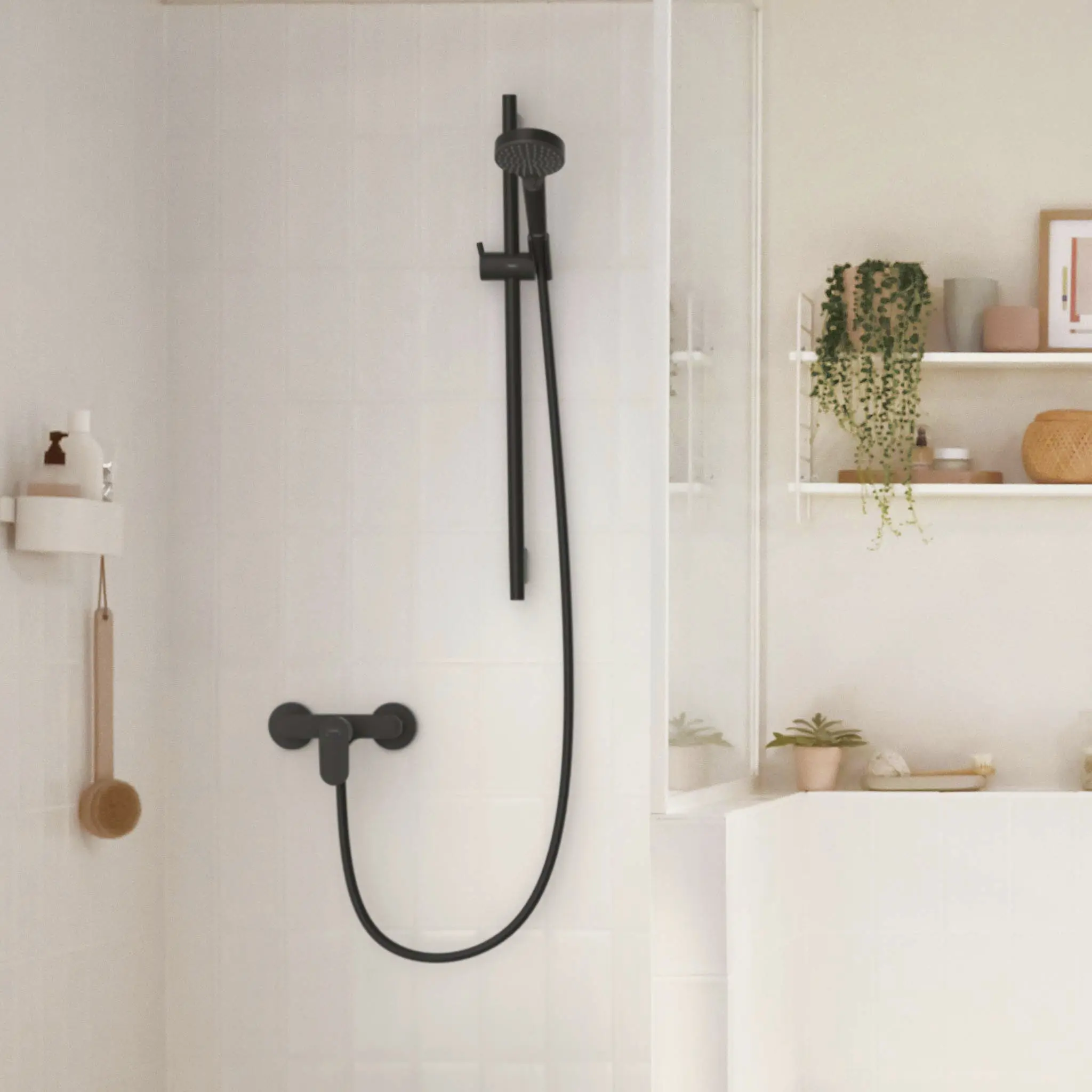 Hansgrohe Brausearmatur Rebris S Aufputz mattschwarz