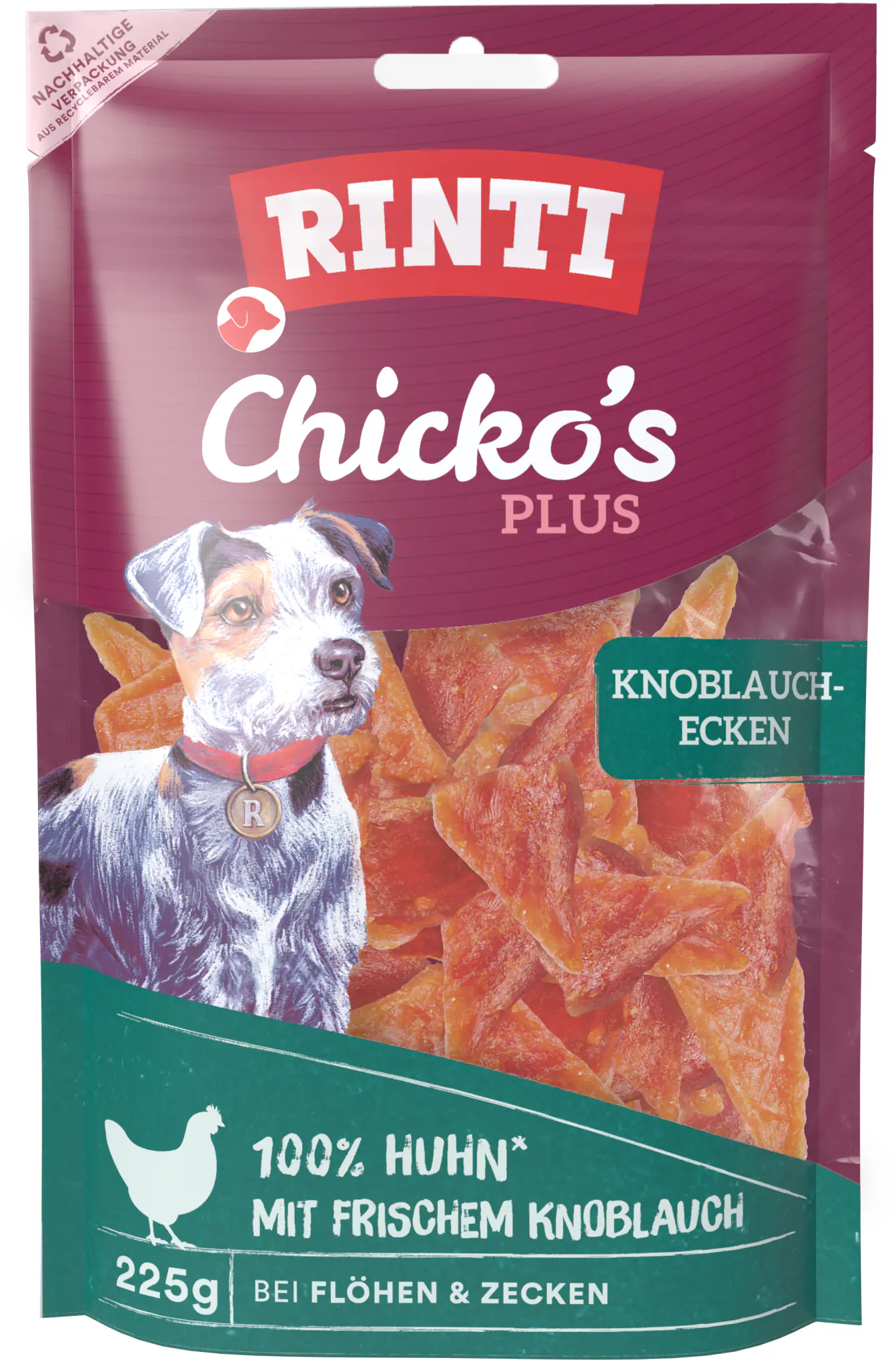 Rinti Hundesnack Chicko mit Knoblauchecken 225 g