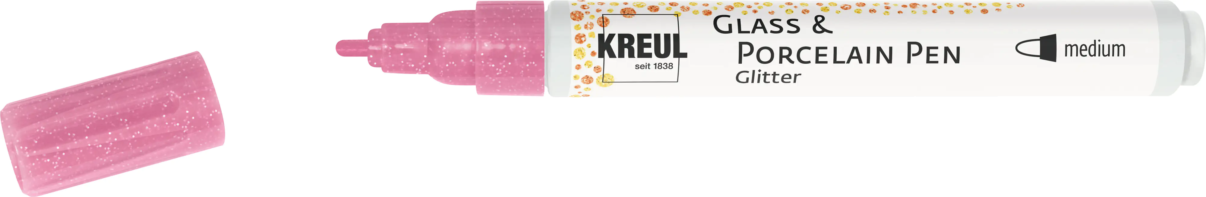 Kreul Glass & Porcelain Pen Glitter rosé 1 - 3 mm Kreul Glass & Porcelain Pen Glitter rosé 1 - 3 mm
