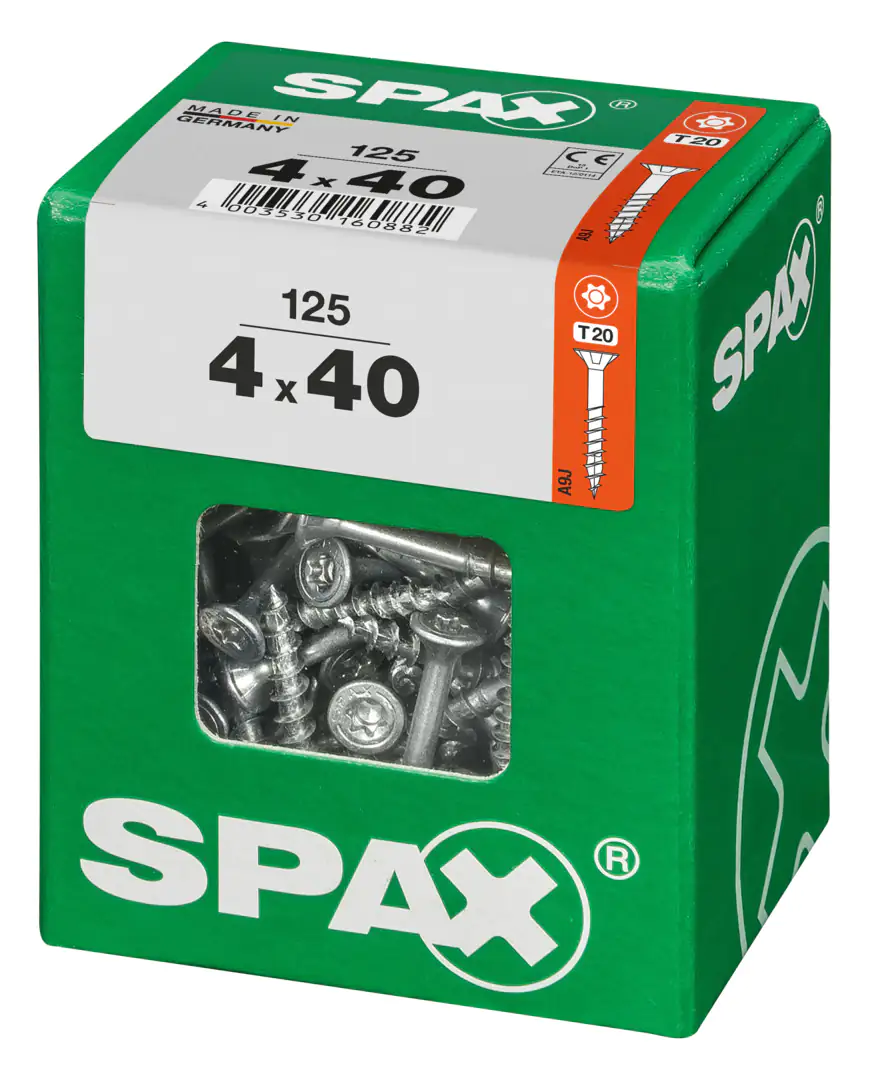 Spax Universalschrauben 4.0 x 40 mm TX 20 - 125 Stk. Spax Universalschrauben 4.0 x 40 mm TX 20 - 125 Stk.