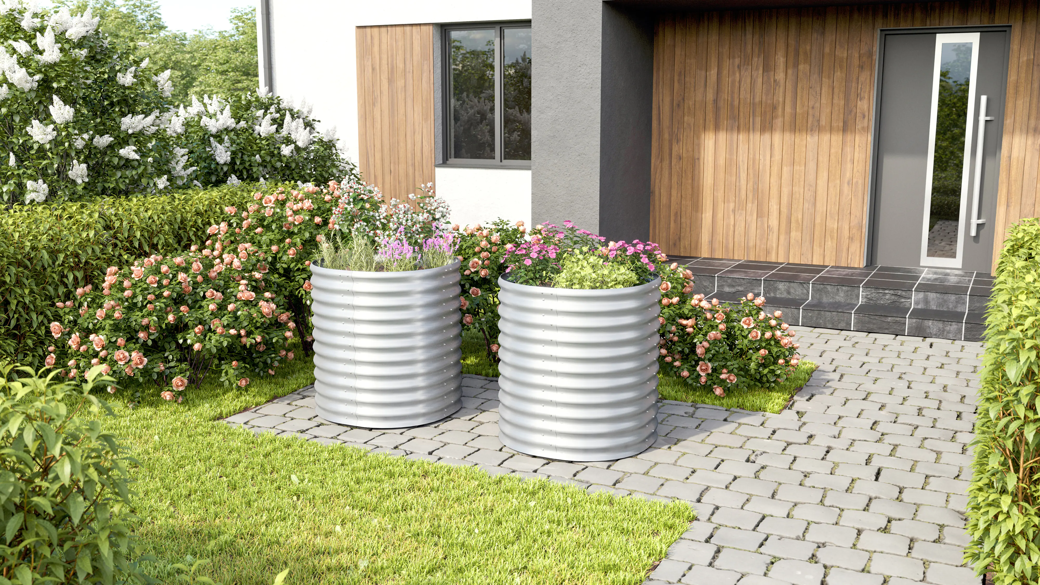 Vitavia Hochbeet Terra Rund 82 x 82 x 86 cm aluminium