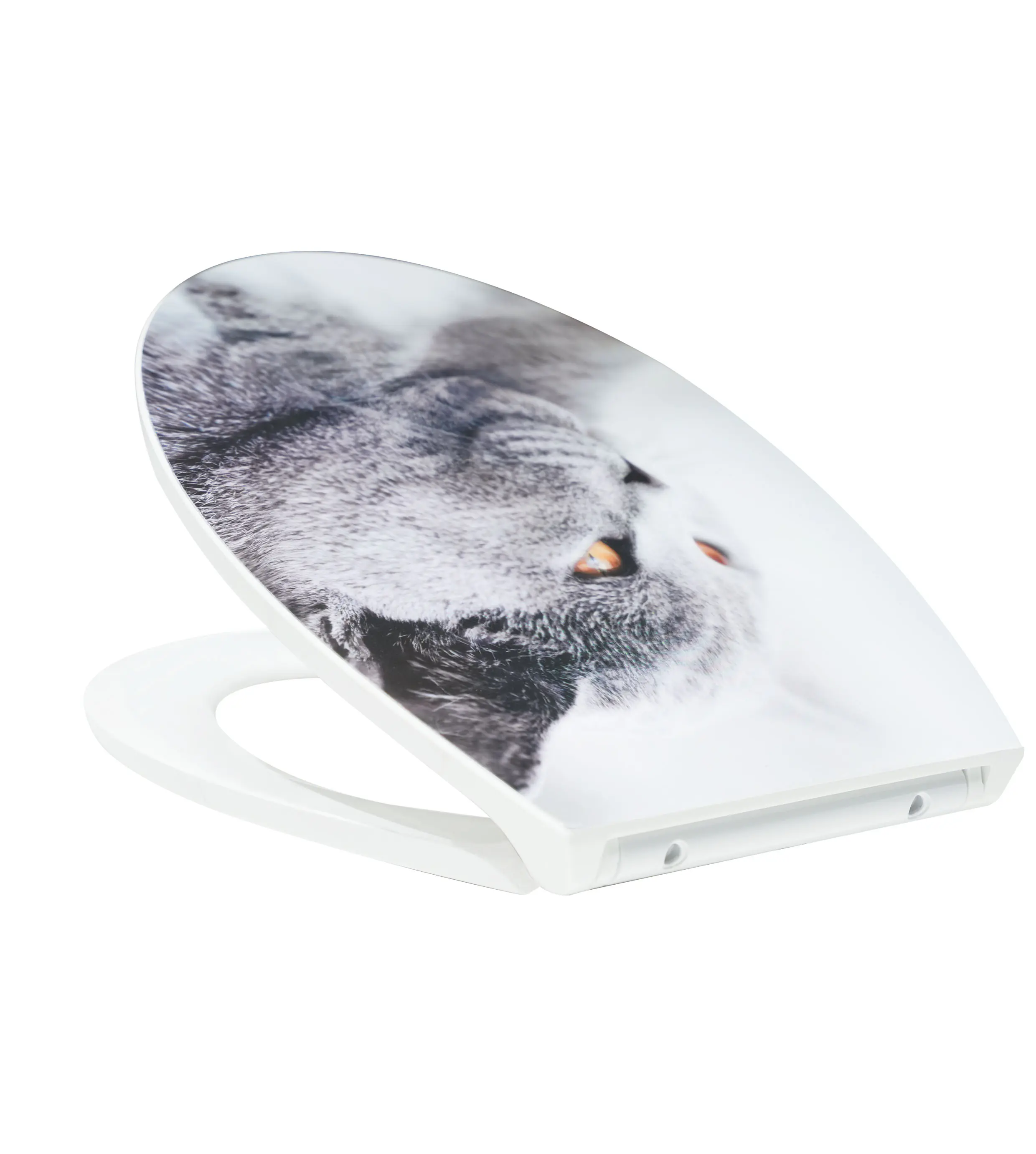 Primaster WC-Sitz mit Absenkautomatik Katze 3D weiß 