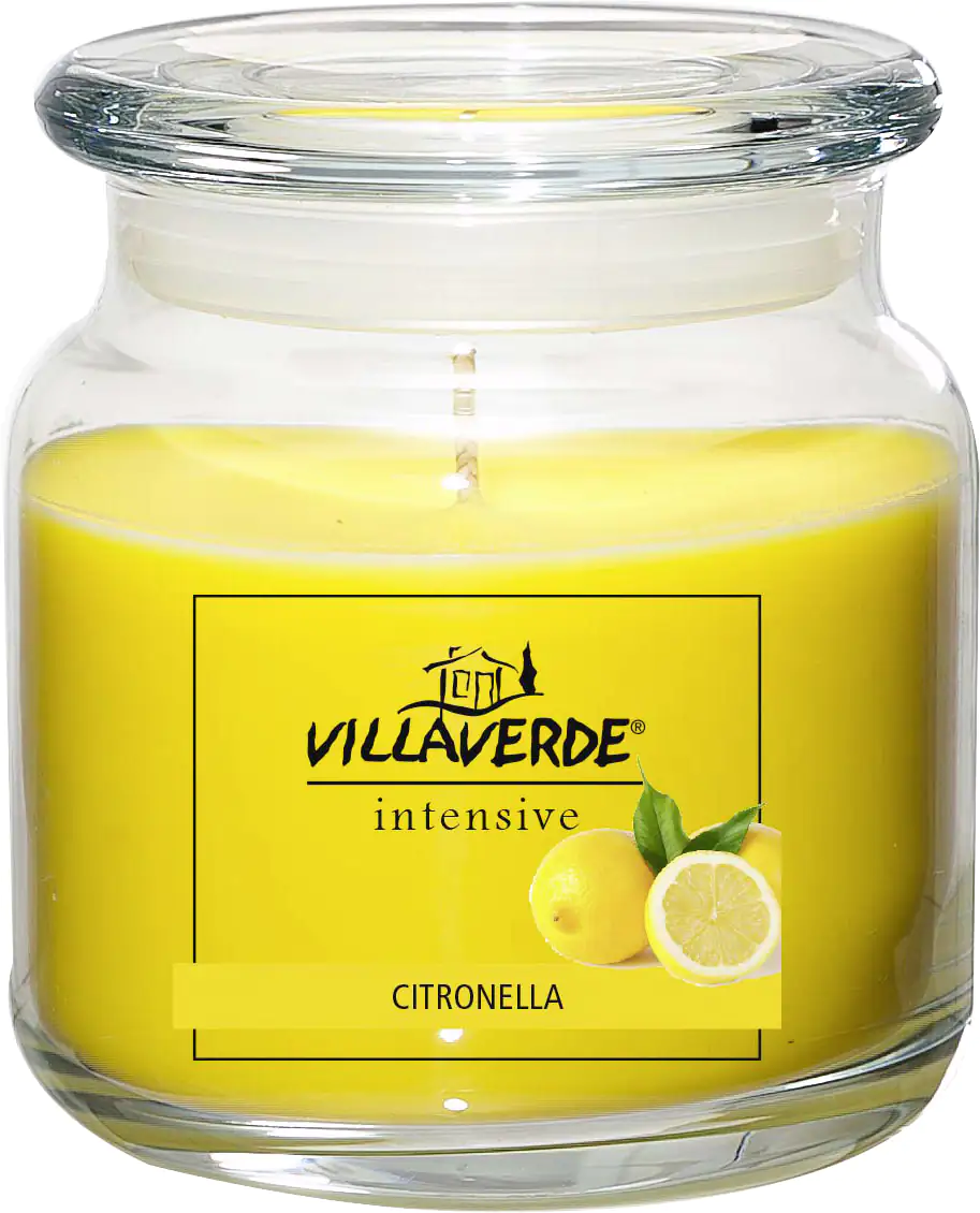 Villa Verde Duftkerze im Glas m. Deckel Citronella, Höhe: 10 cm, Ø 10 cm Villa Verde Duftkerze im Glas m. Deckel Citronella, Höhe: 10 cm, Ø 10 cm
