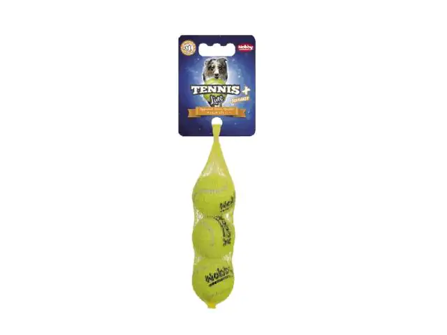 Nobby Tennisball mit Squeaker x S 4,0 cm 3er Netz