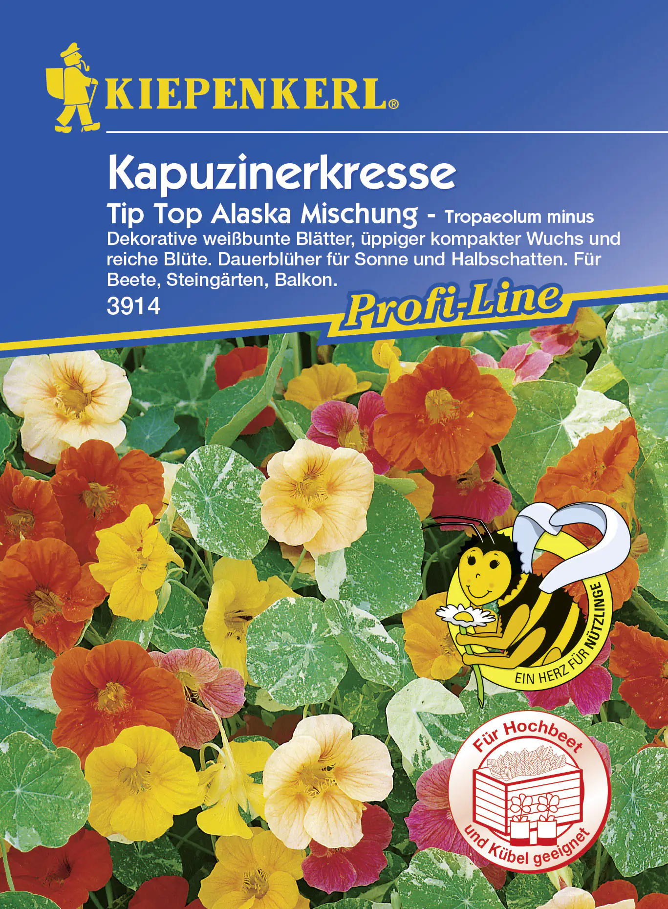 Kiepenkerl Kapuzinerkresse Tip-Top Alaska Tropaeolum minus, Inhalt: ca. 25 Pflanzen Kiepenkerl Kapuzinerkresse Tip-Top Alaska Tropaeolum minus, Inhalt: ca. 25 Pflanzen