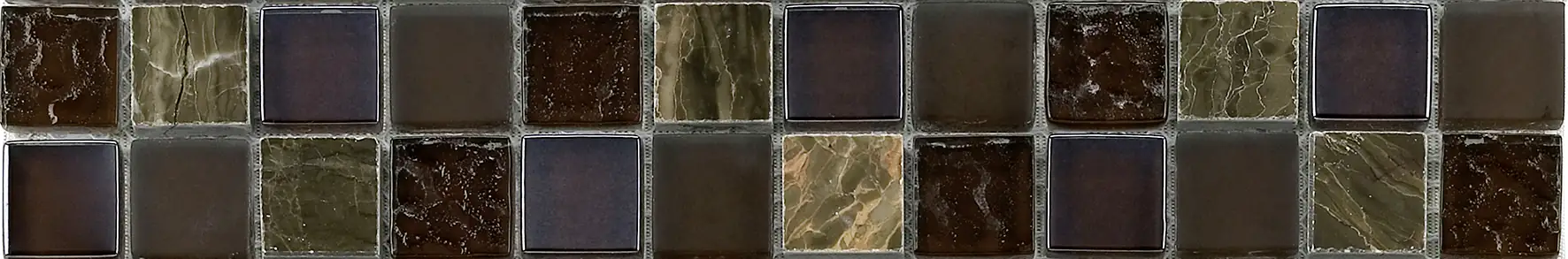 Fliesenbordüre Rustica Maxi 5 x 30 cm braun Steingröße: ca. 2,3 x 2,3 cm