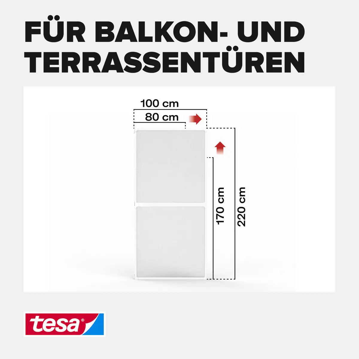 tesa Fliegenschutz-Tür FALT 100 x 220 cm anthrazit/weiß kürzbar