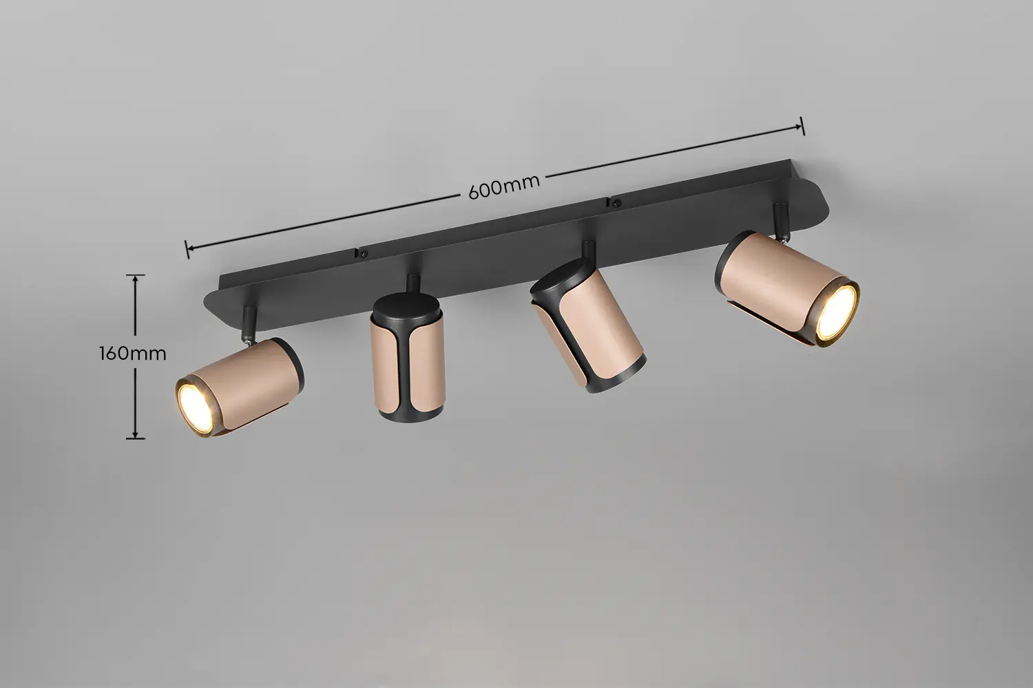Trio Deckenstrahler  4er Spot Gillan GU10 schwarz coffee