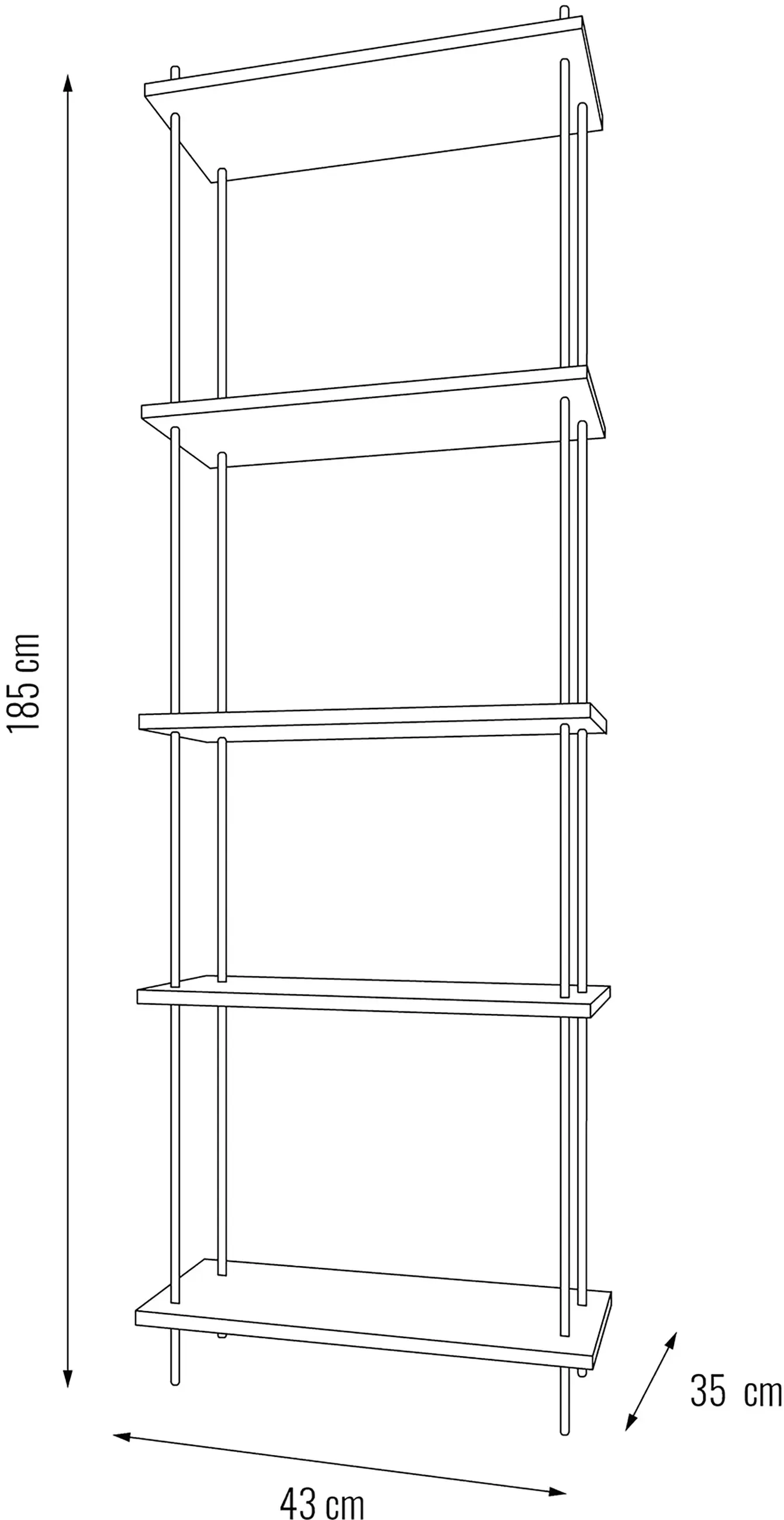 Ar Shelving Standregal AR Deco  Nebraska 185 x 43 cm 200 kg
