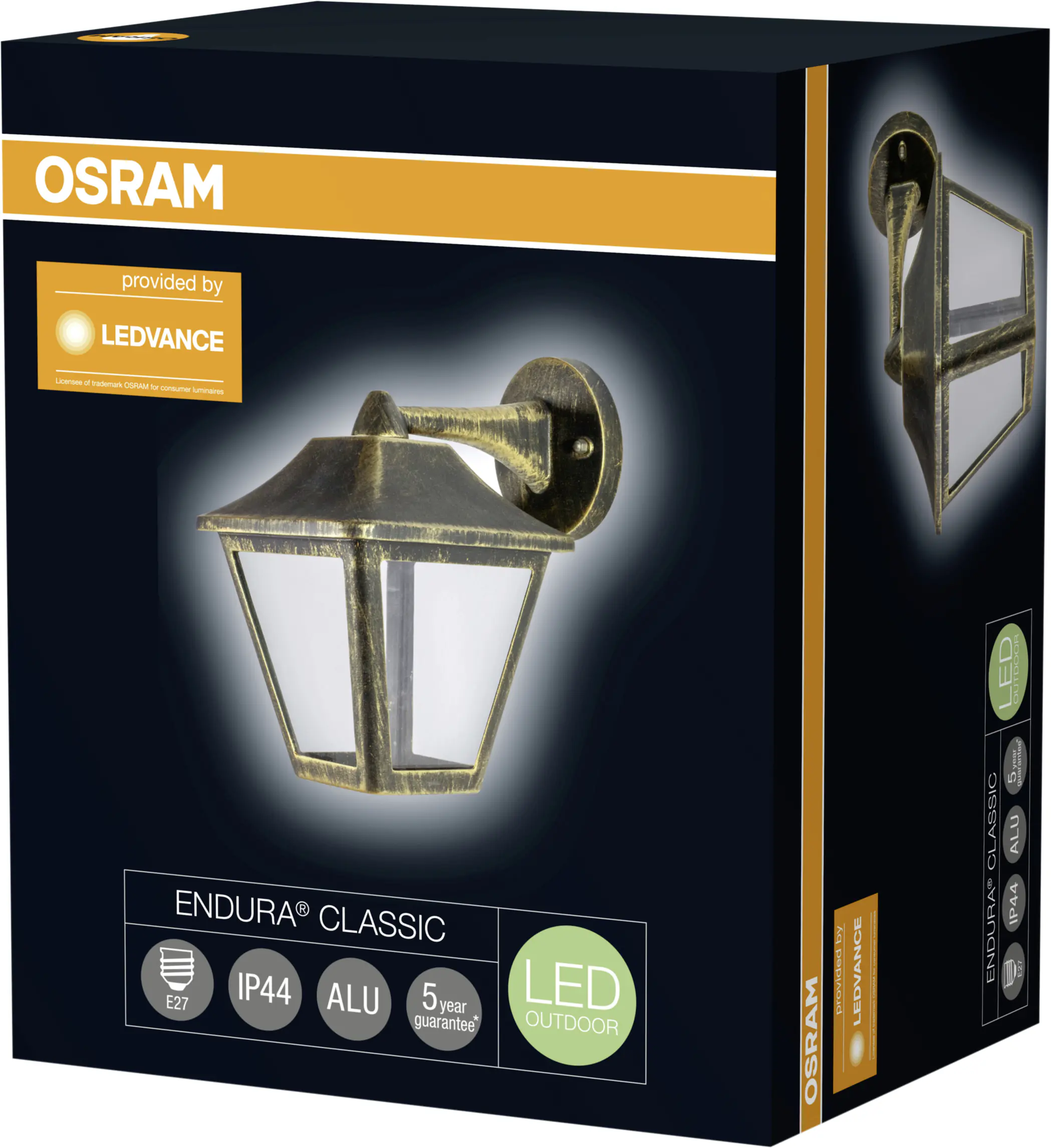 Ledvance Außenleuchte Endura Classic schwarz/gold