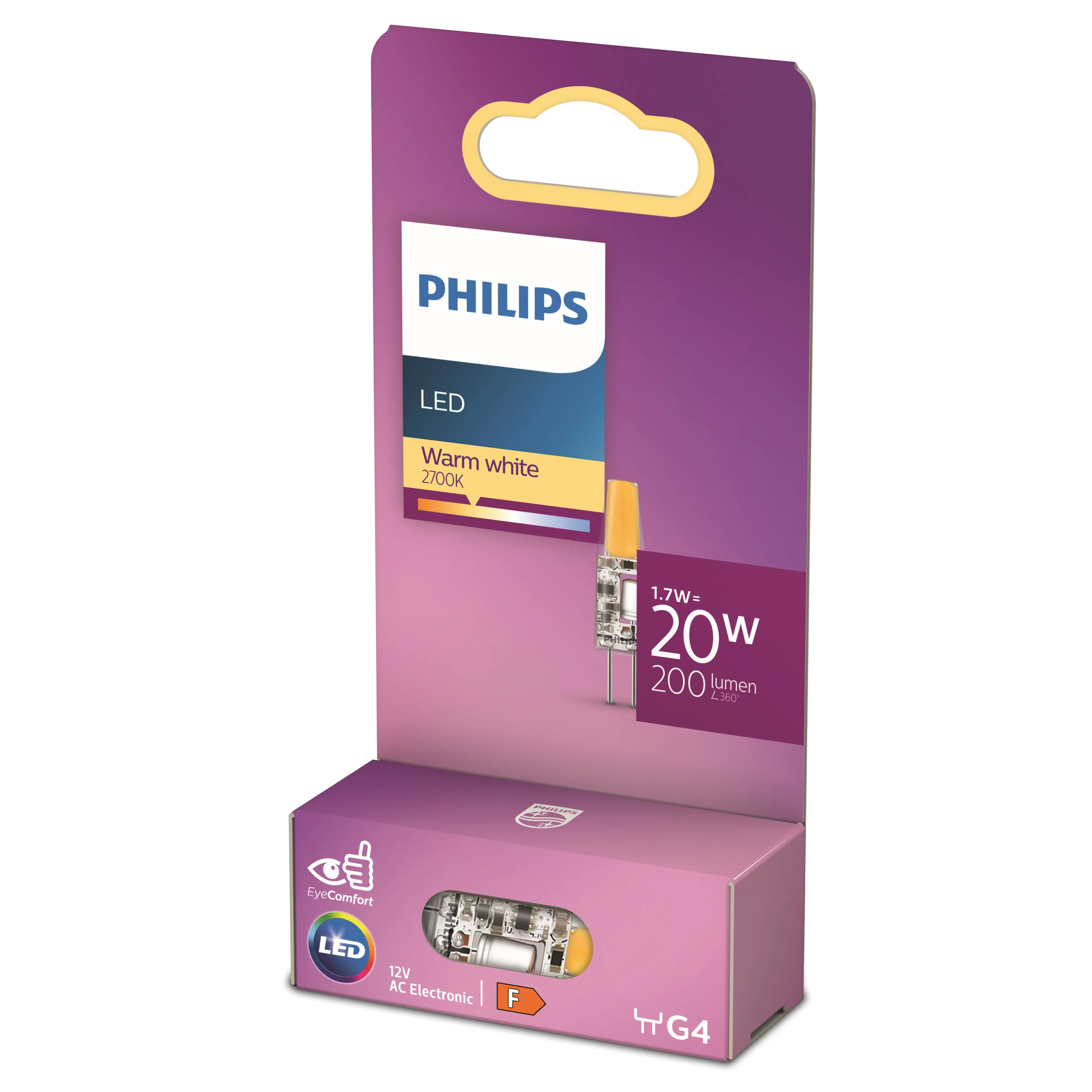 Philips LED Leuchtmittel G4 1,7W 200lm 2700K 
