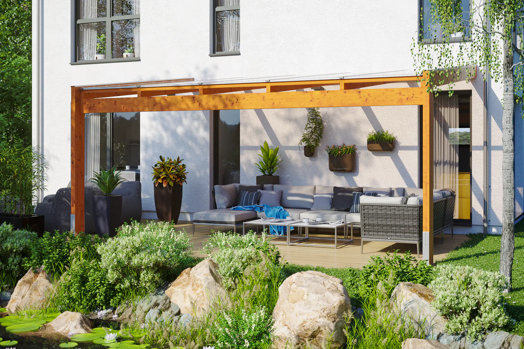 SKAN HOLZ Terrassenüberdachung Novara 557 x 259 cm Leimholz