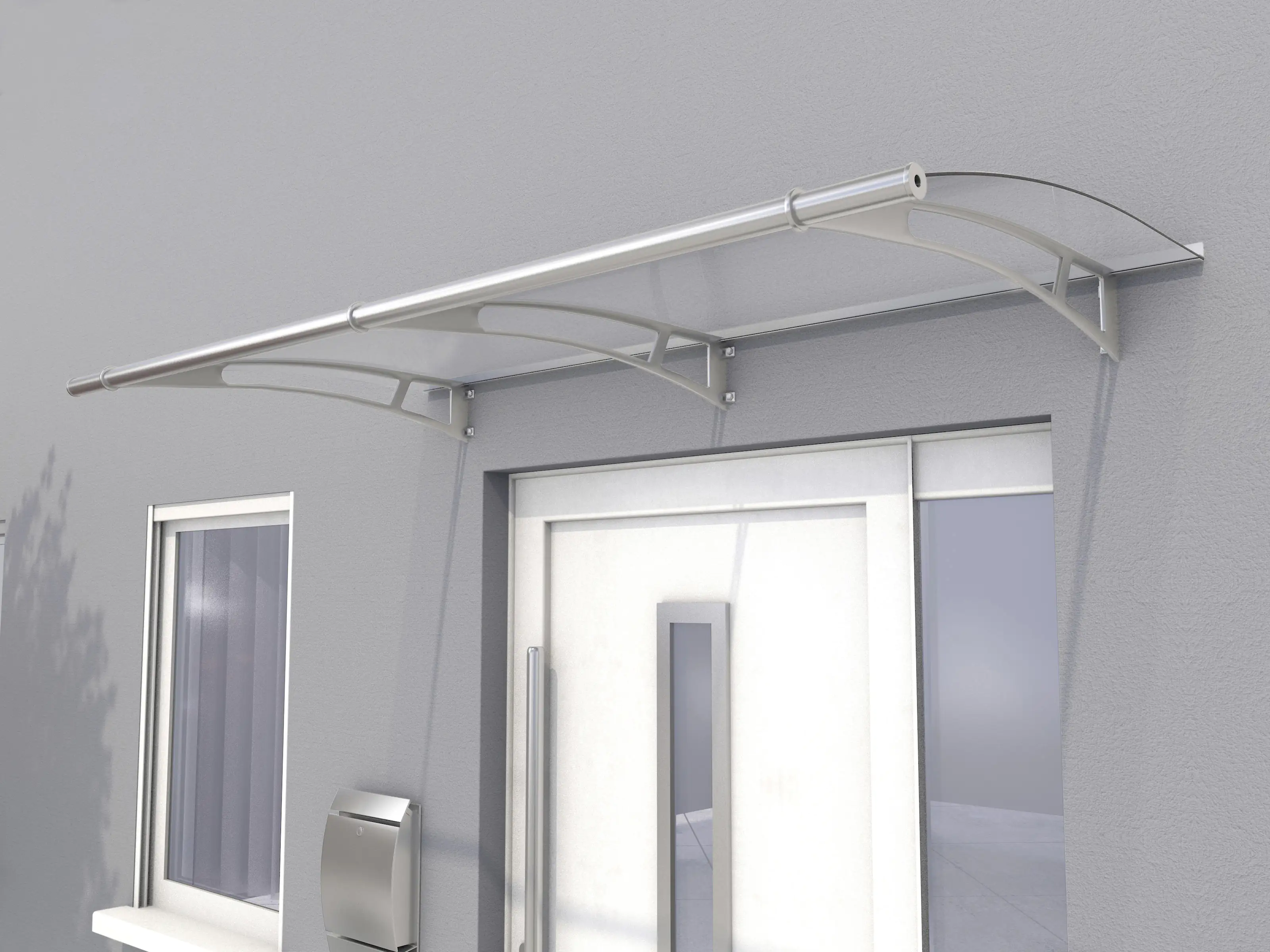 4003412105420 Gutta Vordach PT- L 1900 Edelstahl, Acrylglas klar