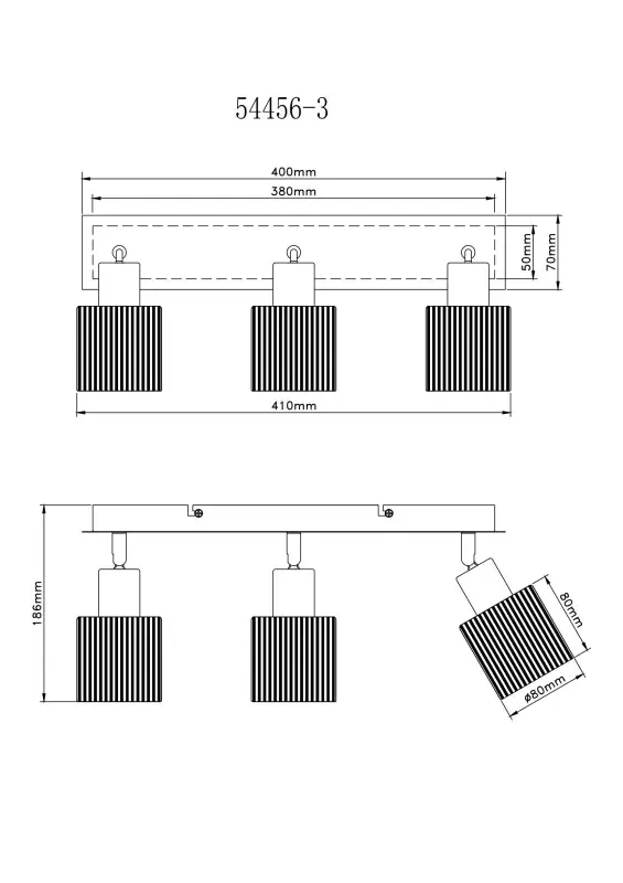 Globo Strahler Villegas 41 x 18,6 cm L x H schwarz-chrom