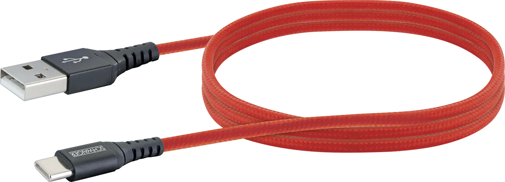Schwaiger Sync und Ladekabel 1,2 m Type C feuerrot