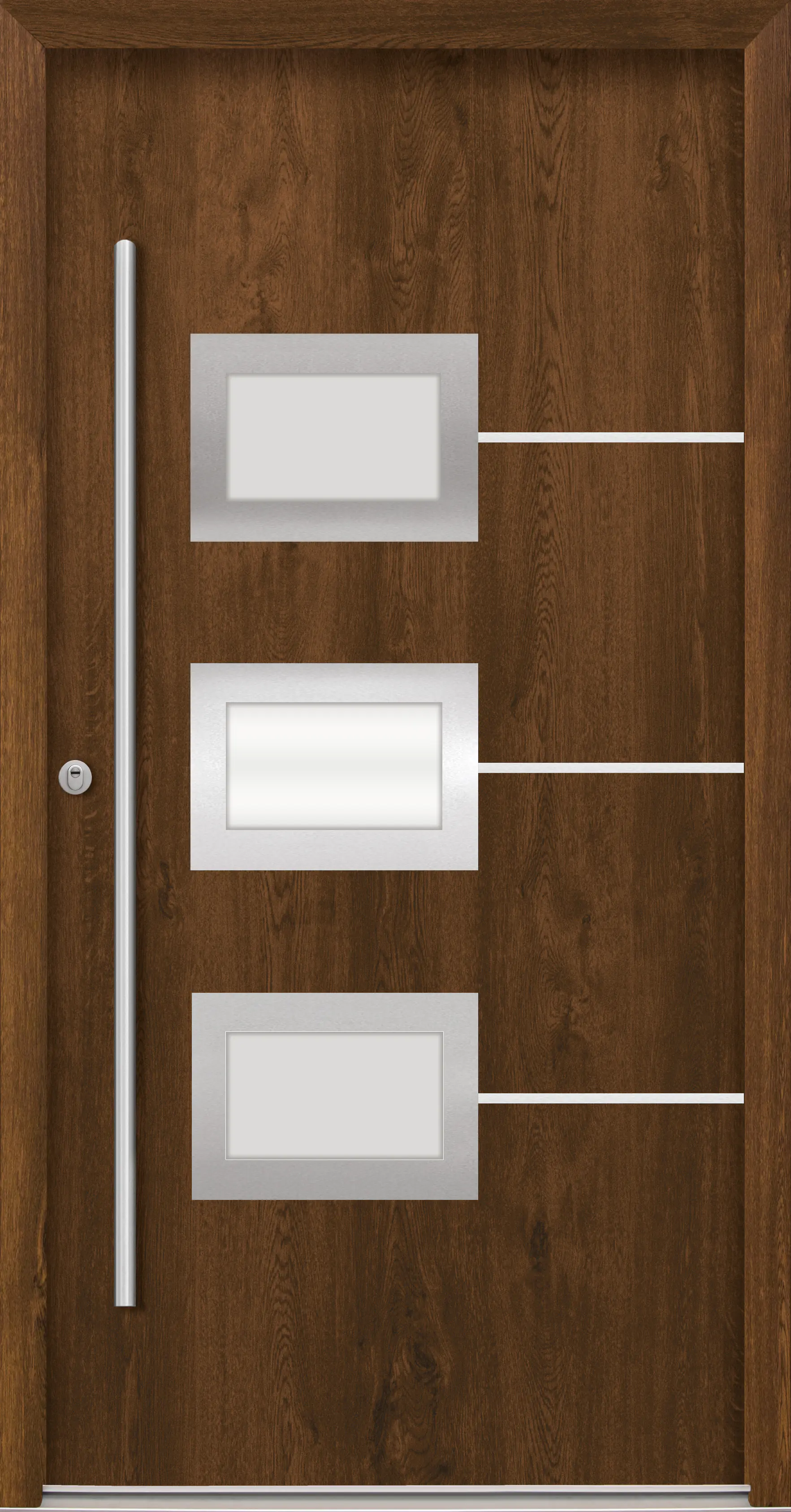 Splendoor Haustür Passivedoor Premium B03 RC2 Nussbaum DIN Links 100 x 210 cm
