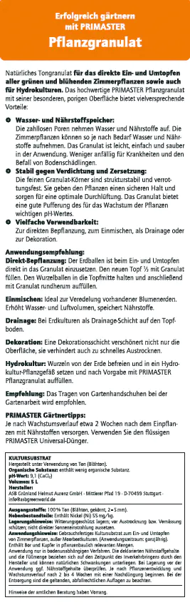 Primaster Pflanzgranulat 5 L