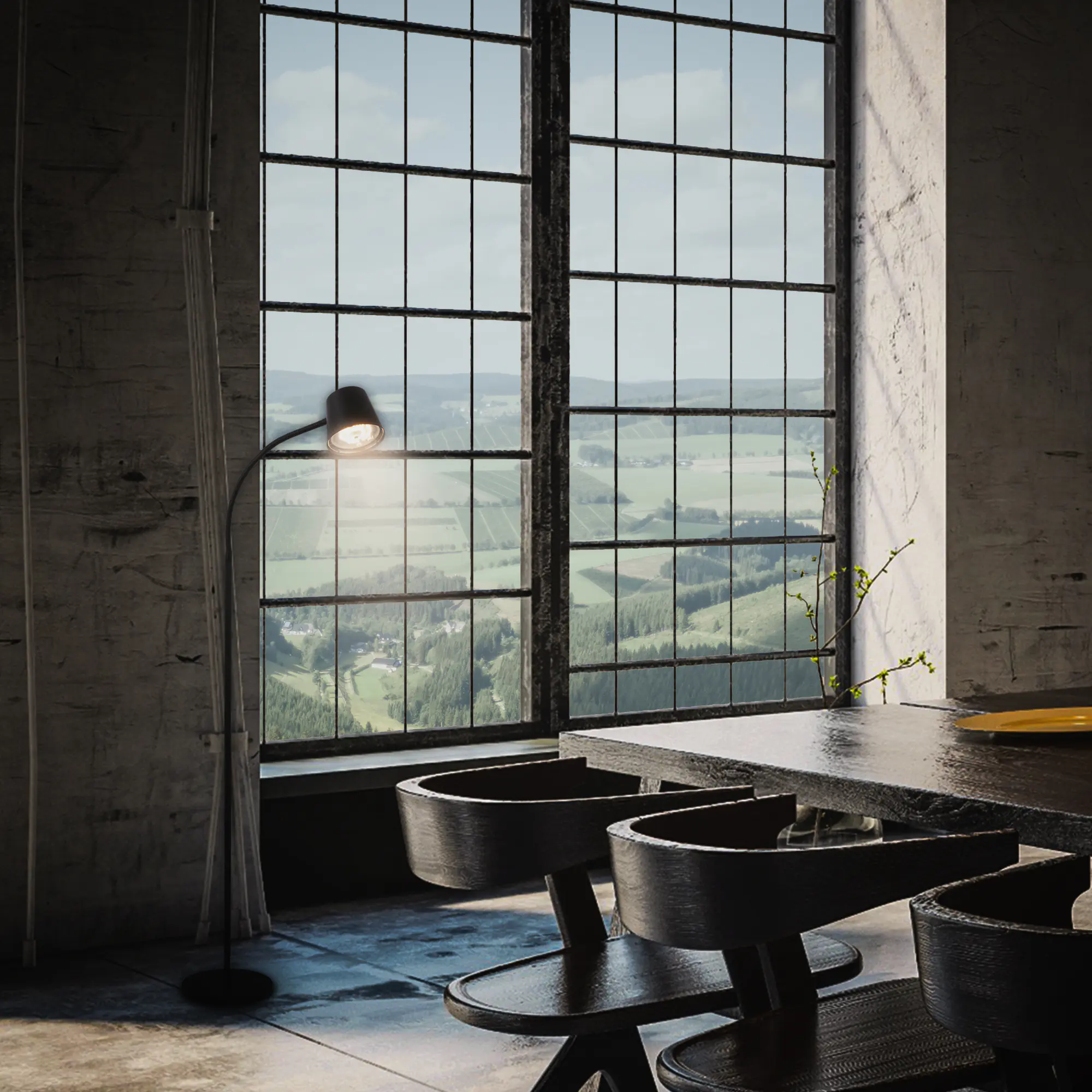 Brilloner LED-Akku-Stehleuchte Cielo 5,5 W Metall schwarz warmweiß