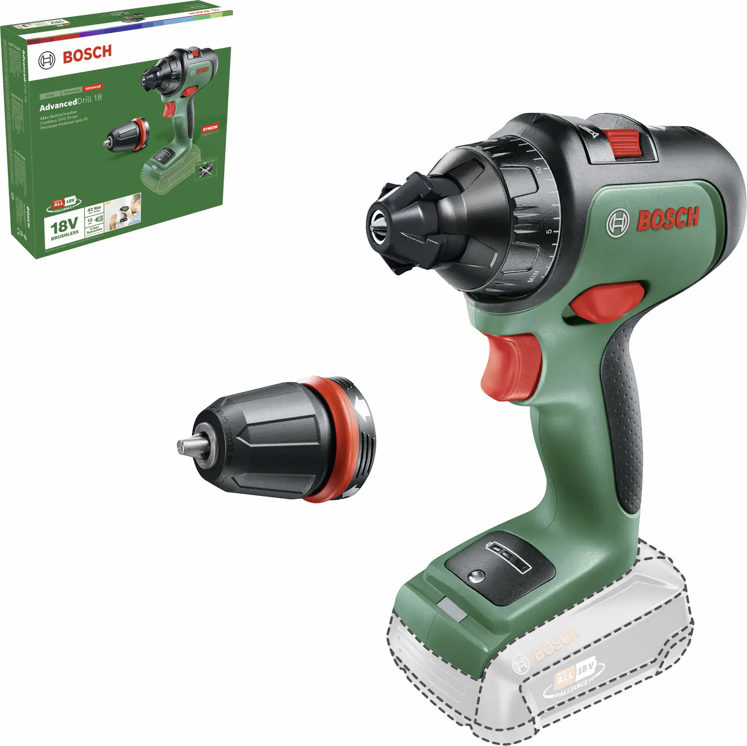 Bosch Akku-Bohrschrauber AdvancedDrill 18 V 2,5 Ah Solo