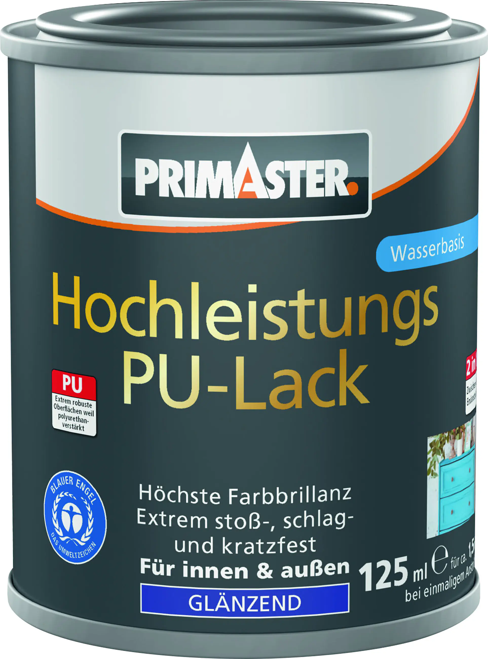Primaster Hochleistungs PU-Lack cremeweiß glänzend 125 ml Primaster Hochleistungs PU-Lack cremeweiß glänzend 125 ml